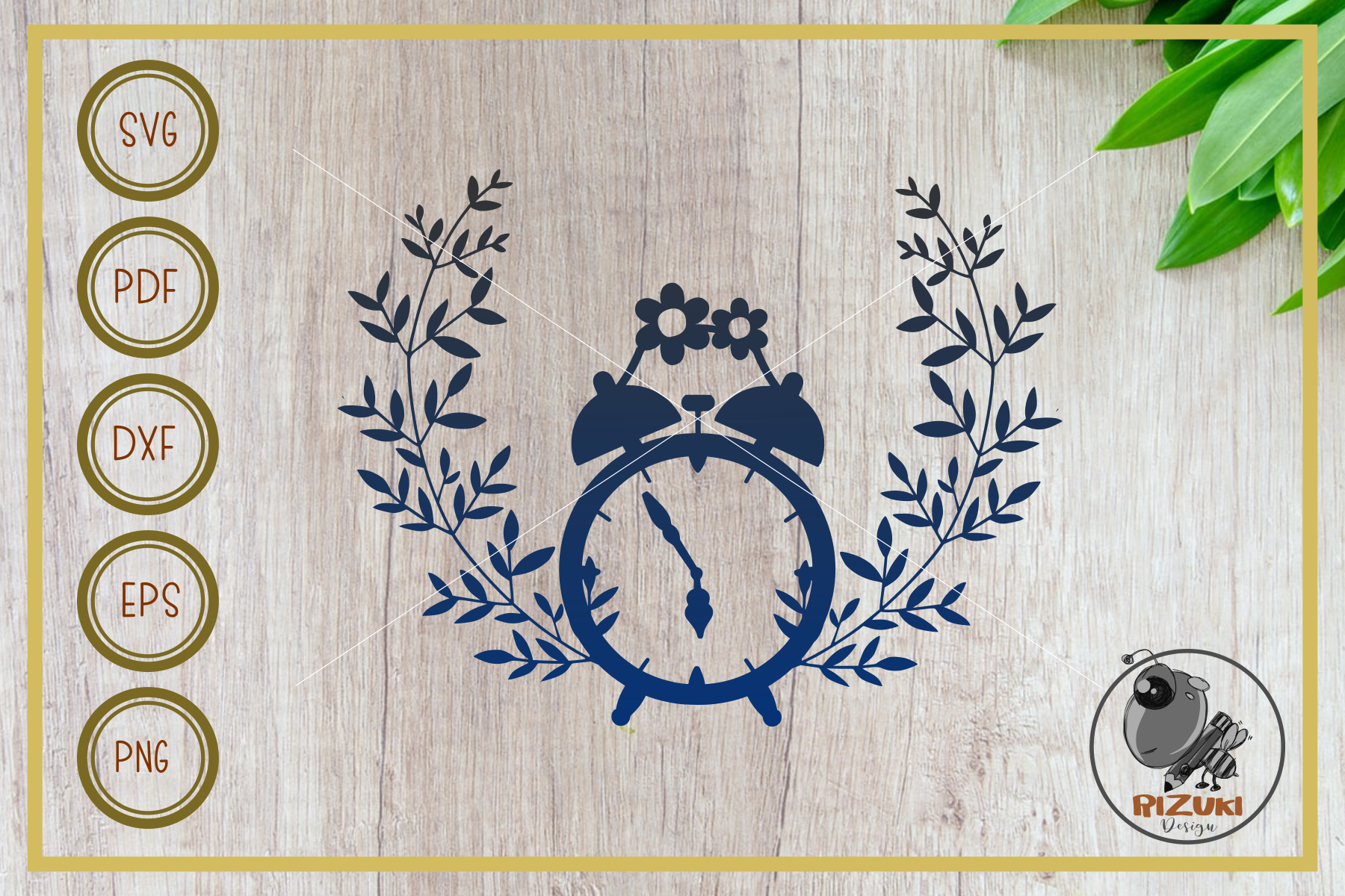 Download Clock Svg File Classic Clock With Wreath Cut File