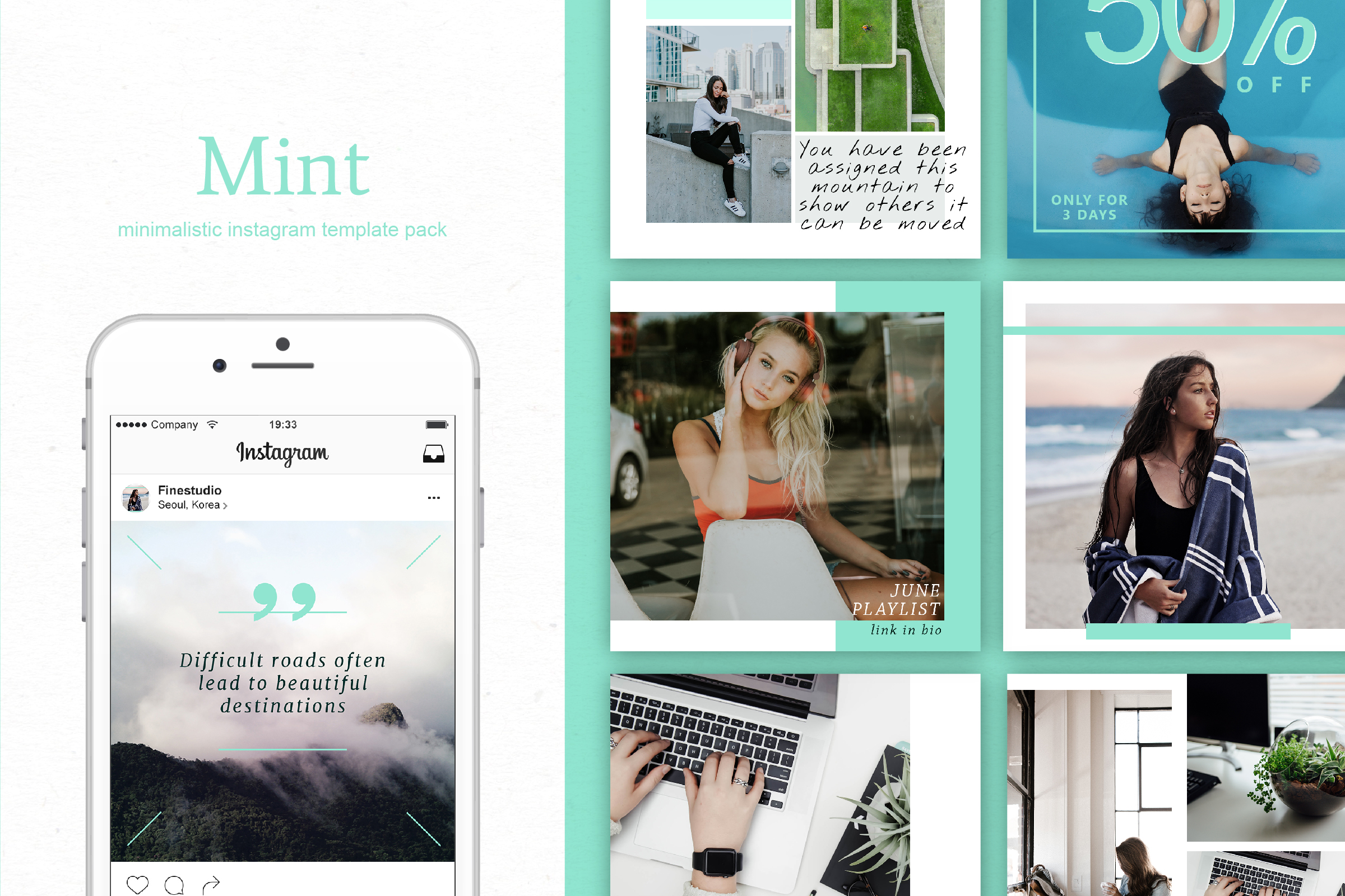 Mint Instagram stories templates (37145) Presentation Templates