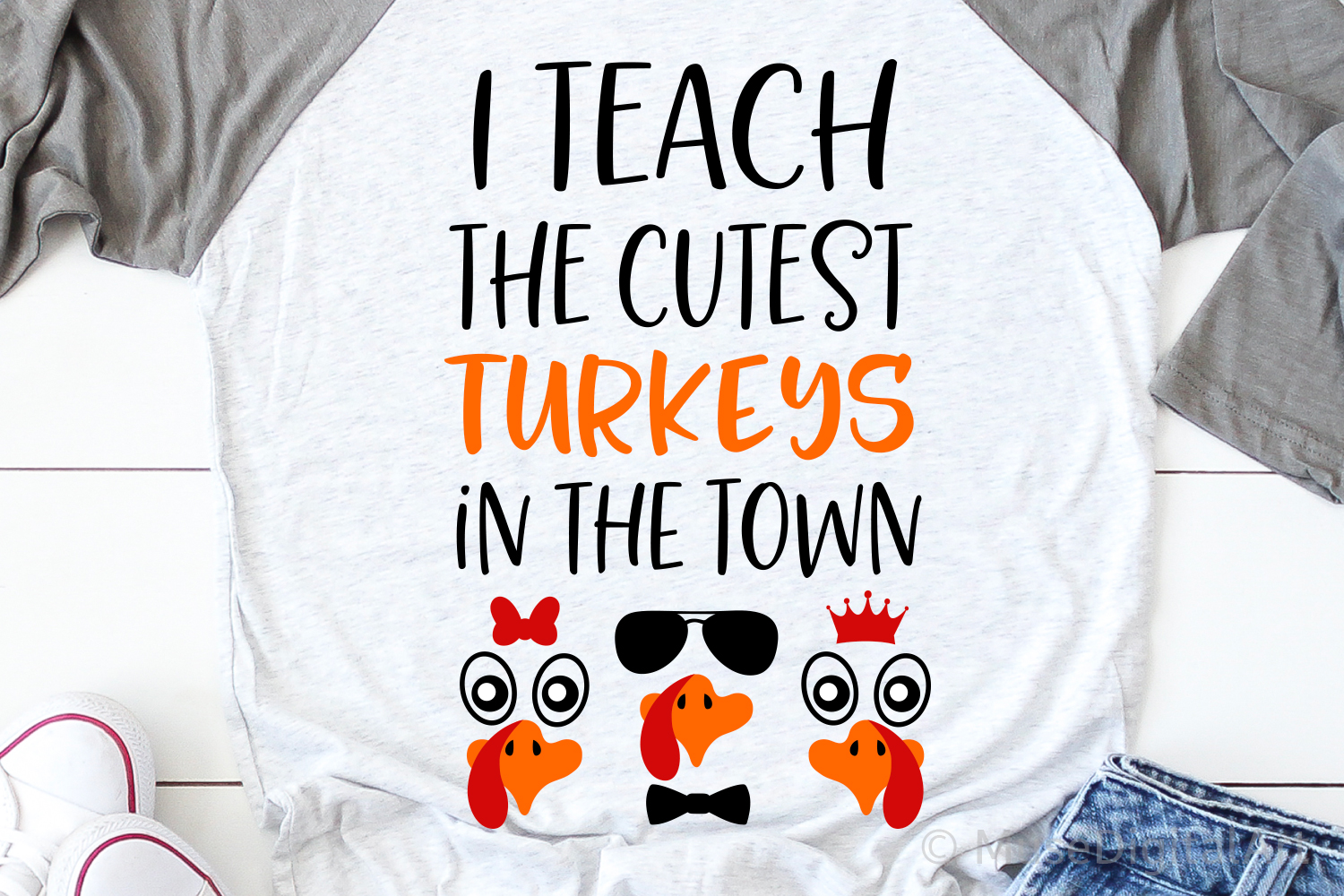 Teacher Thanksgiving Svg, I Teach the Cutest Turkeys in Town