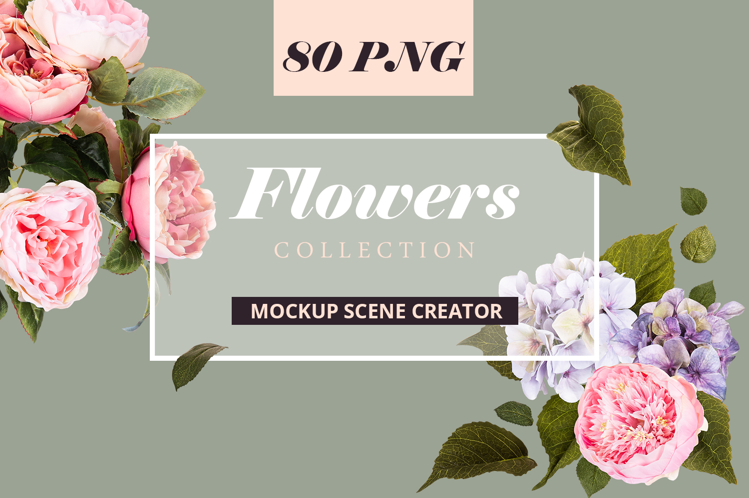 Download Flowers Scene Creator Mockup Set (127233) | Decorations | Design Bundles