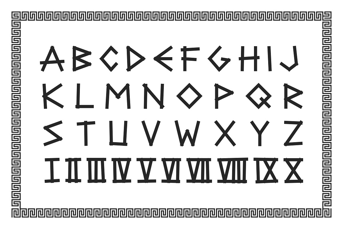 Ancient latin letters with numerals