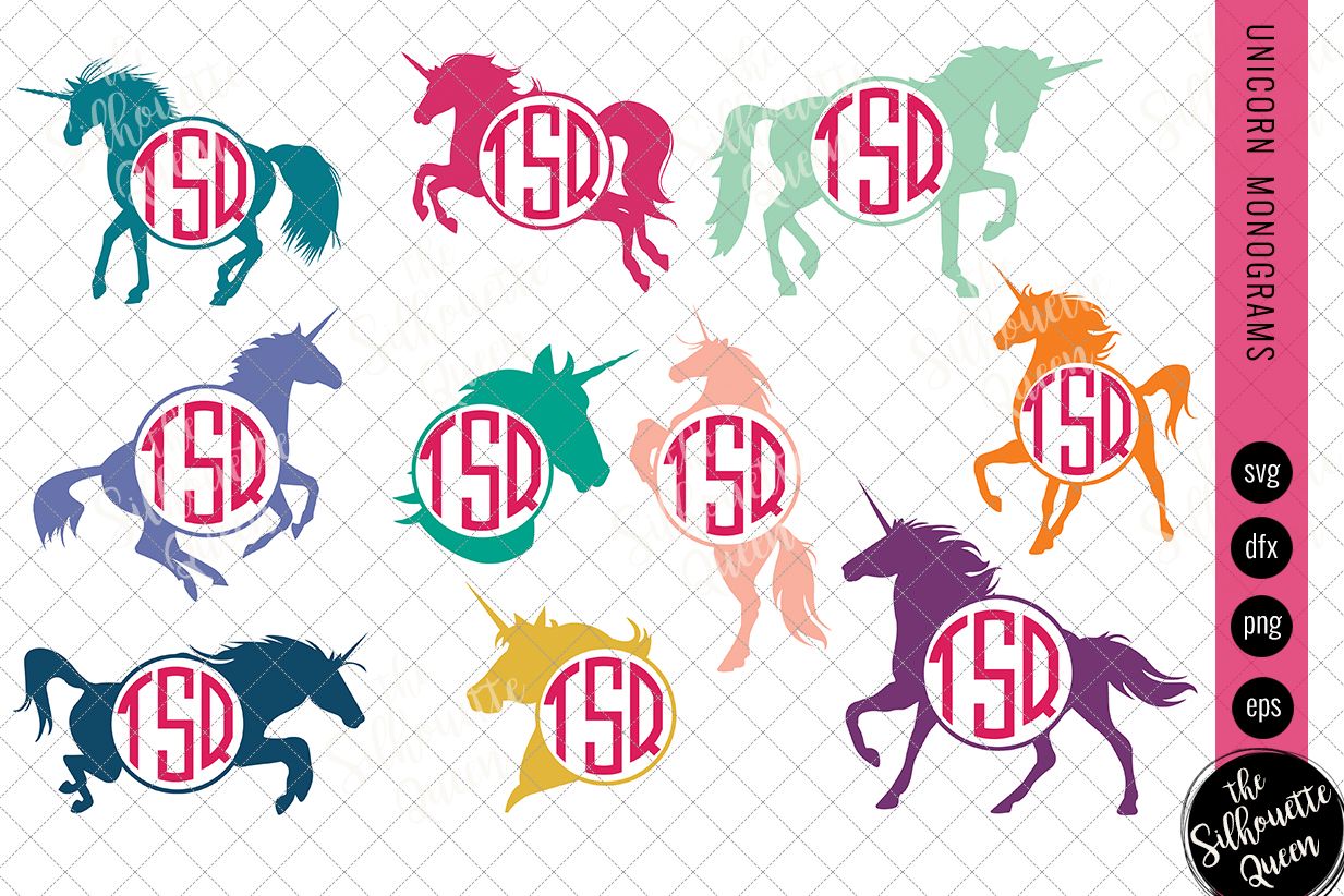 Download Unicorn Svg, Unicorn Monogram Svg, Circle Frames