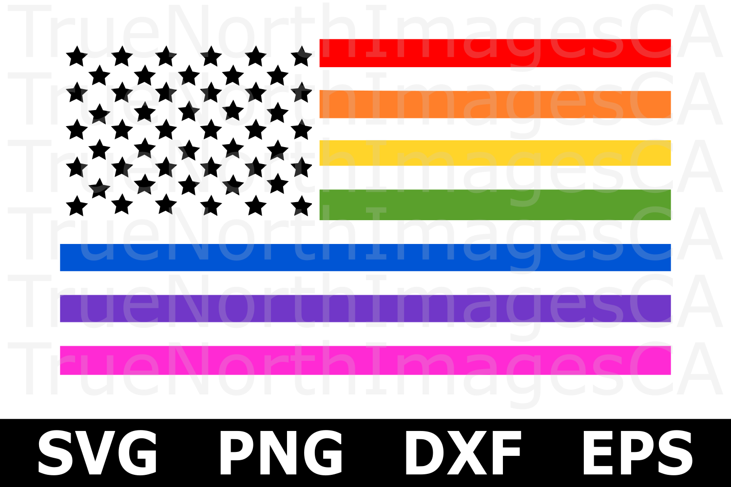 Download Rainbow American Flag - A Pride LGBT SVG Cut File
