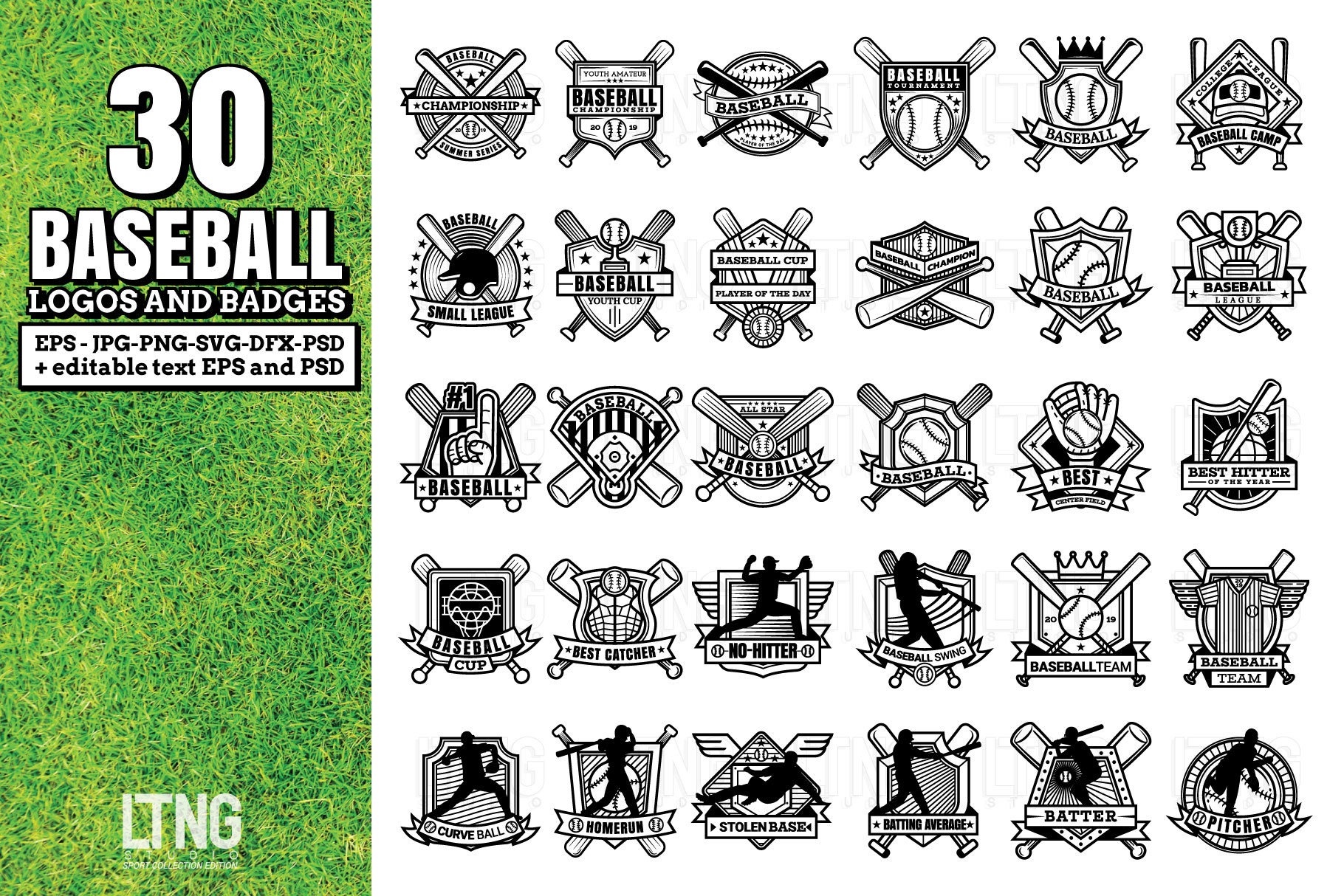 30 Baseball logos and badges