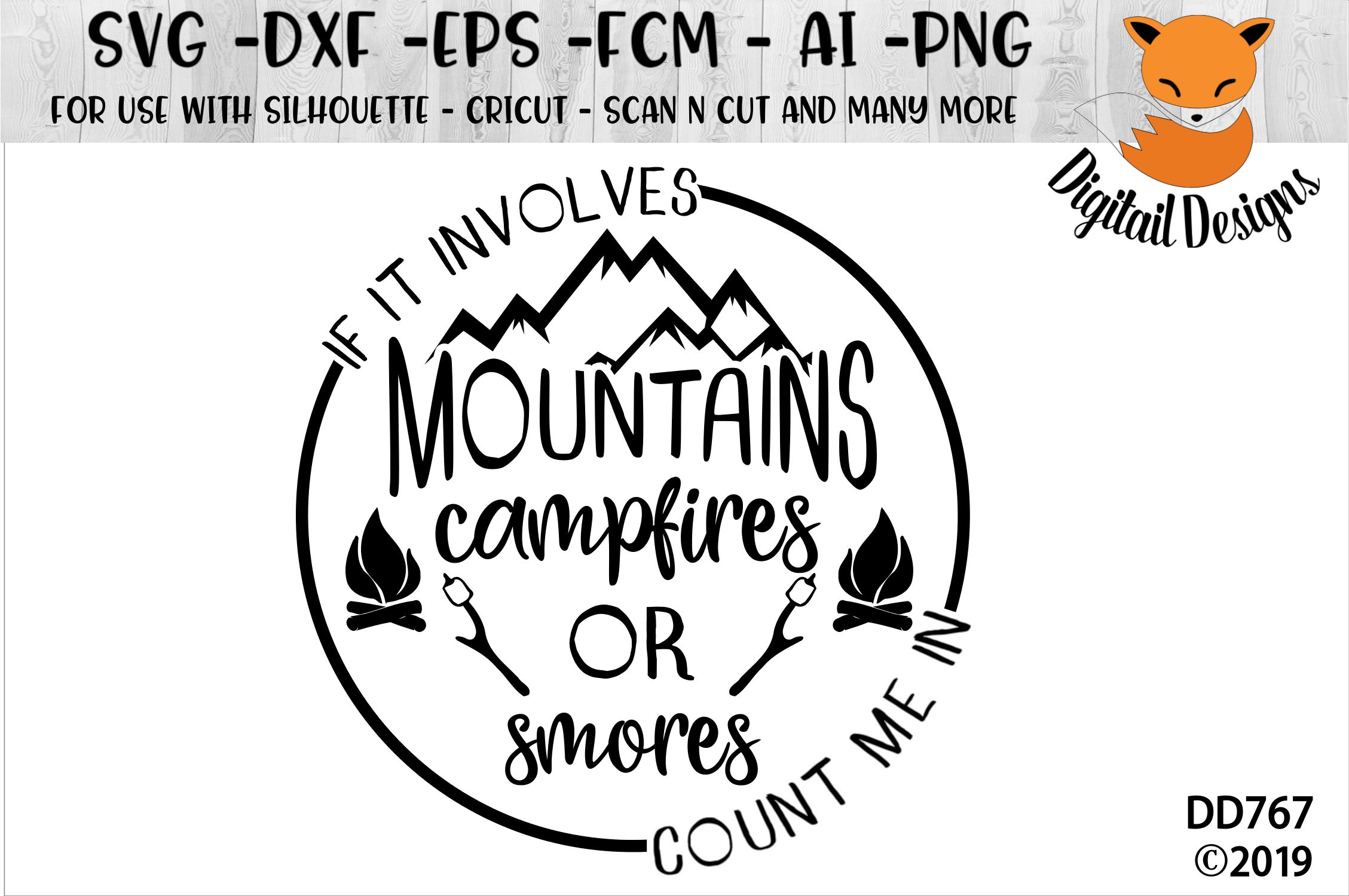 Download Mountains Camping S'Mores SVG