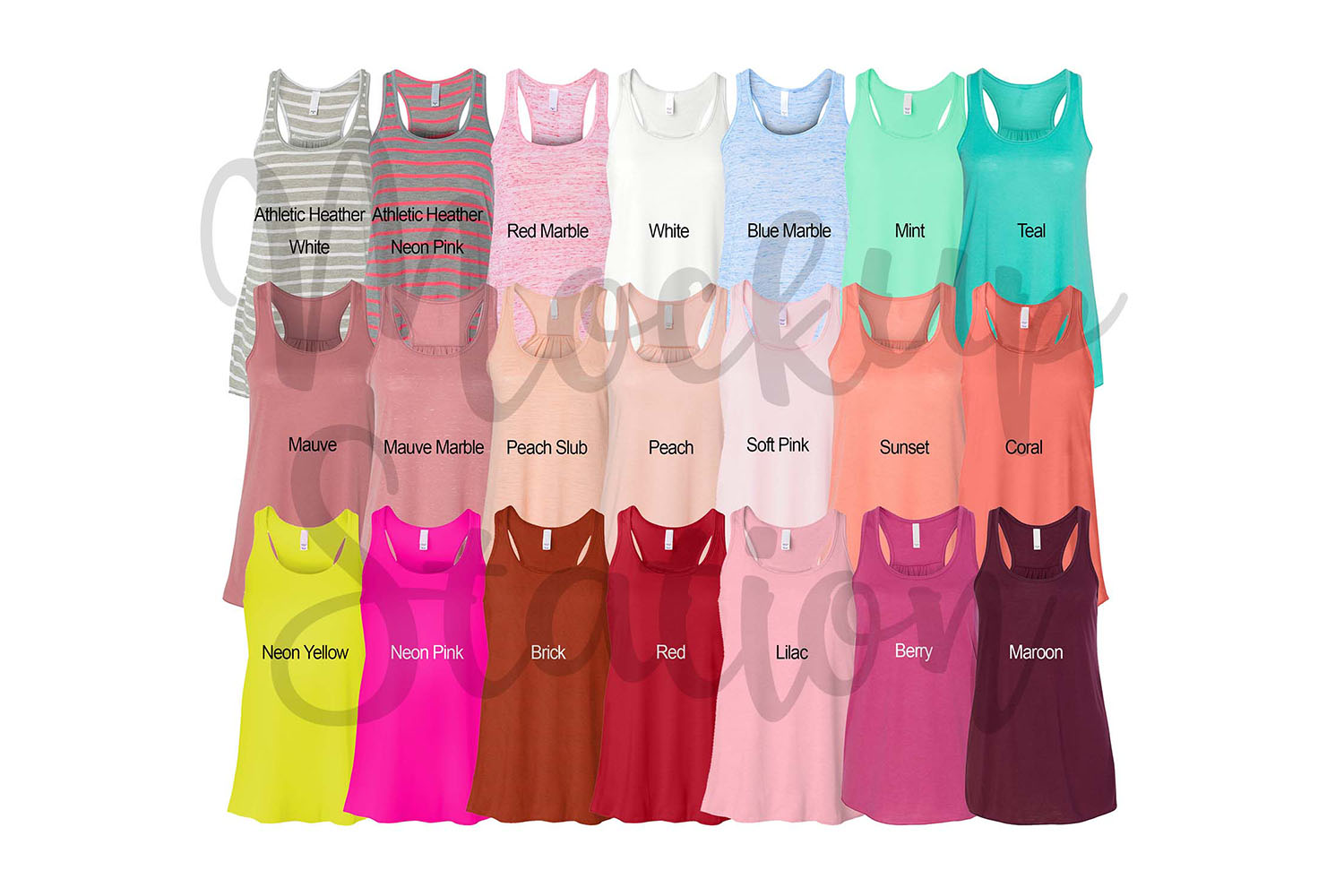 Download Bella Canvas 8800 Tank Top Color Chart, Digital Color ...