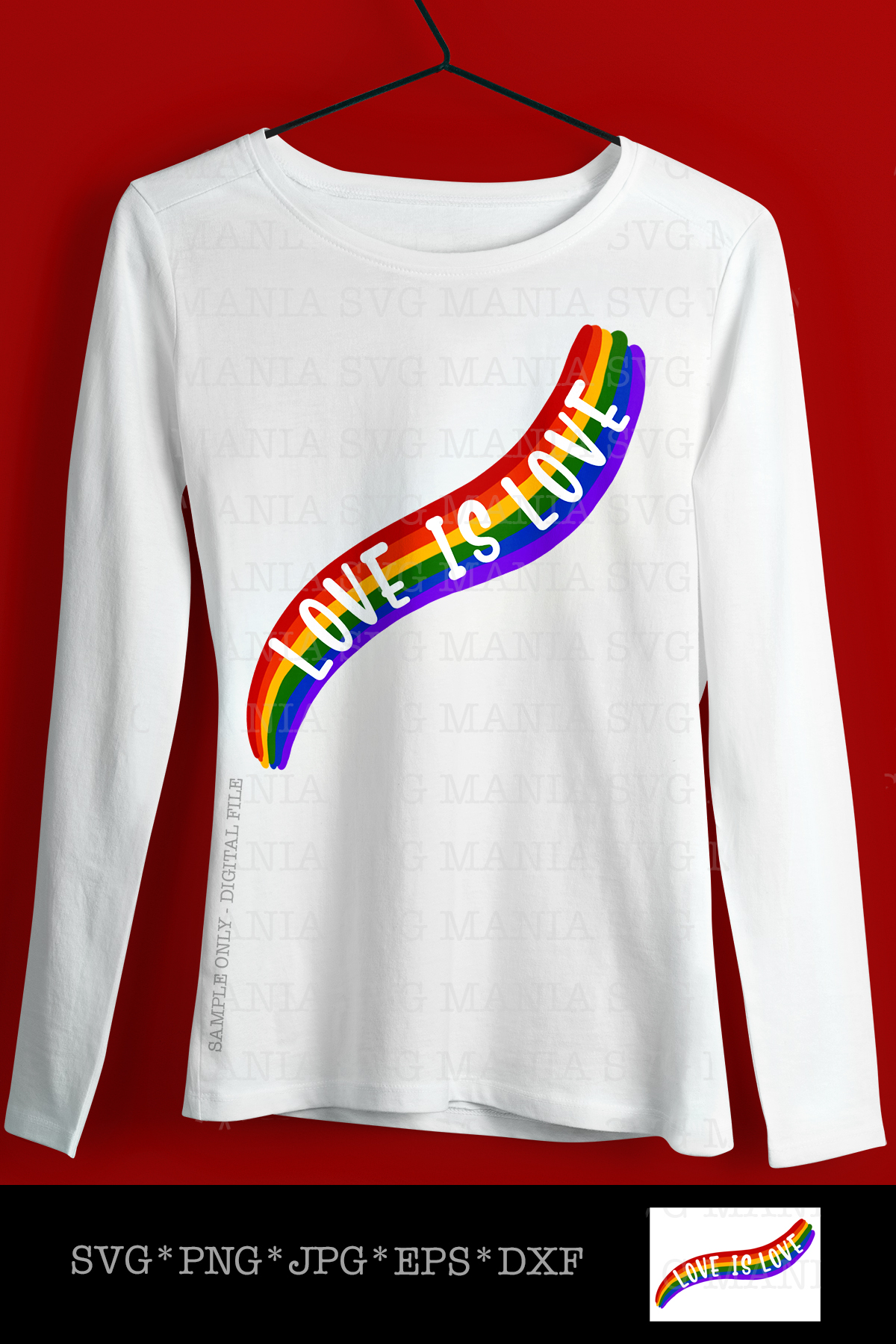 Download Love is Love Rainbow Pride SVG File, Rainbow Shirt SVG ...