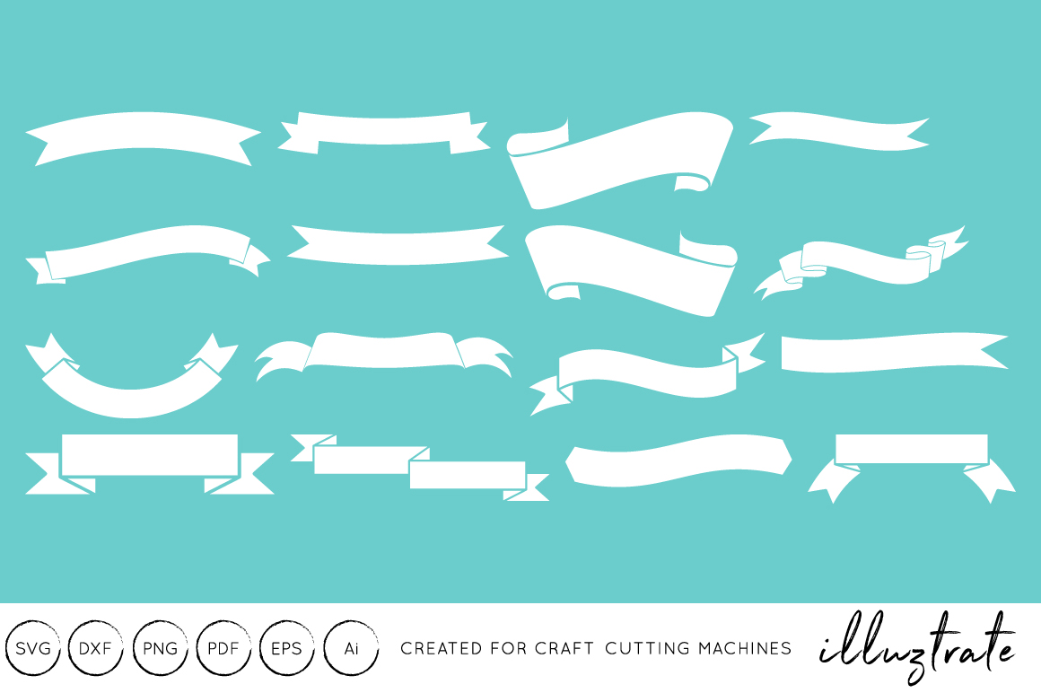 Download Ribbons SVG Cut File - DXF - Craft Cutting Files