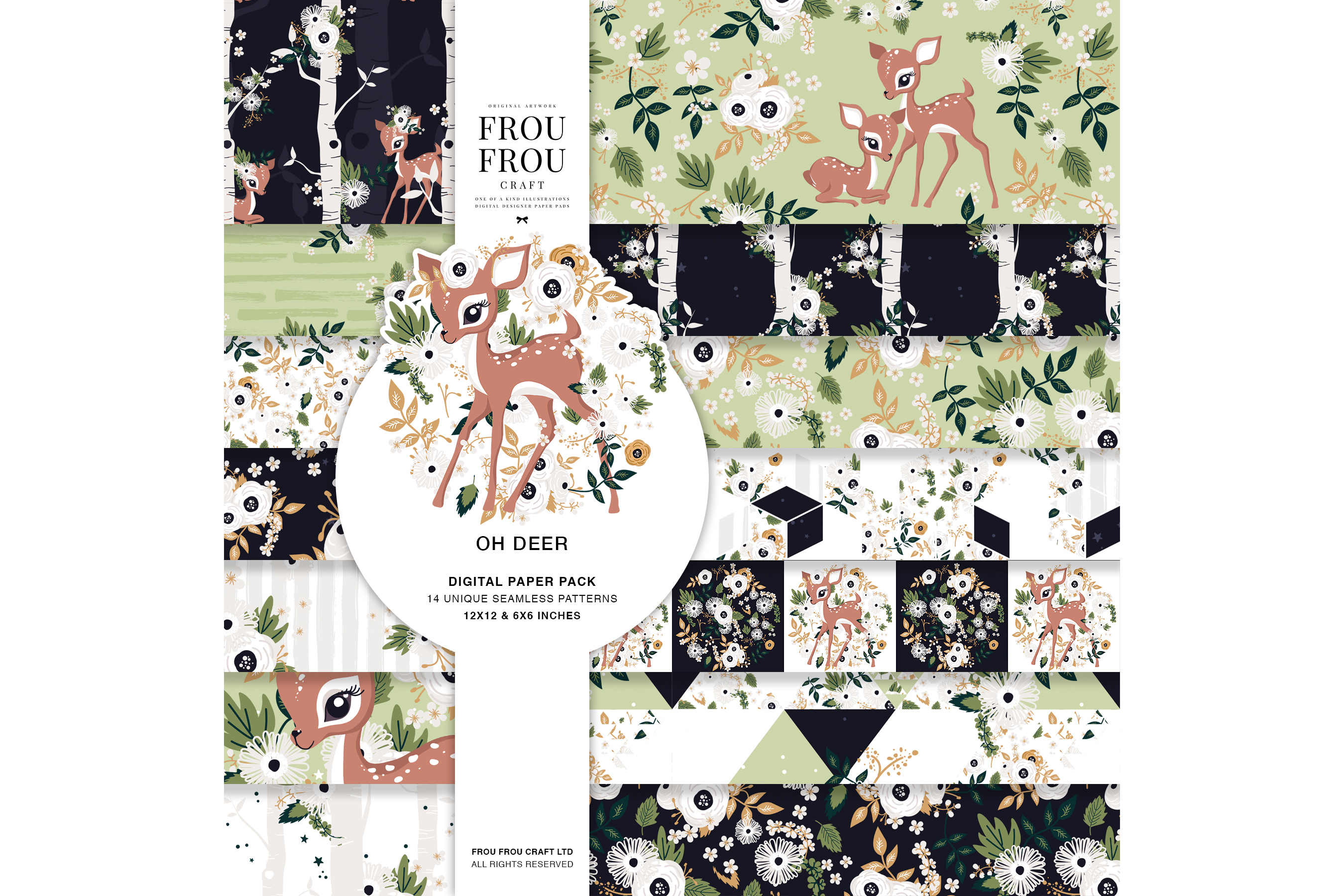 Download Deer Forest Animal Floral Nature Clip Art