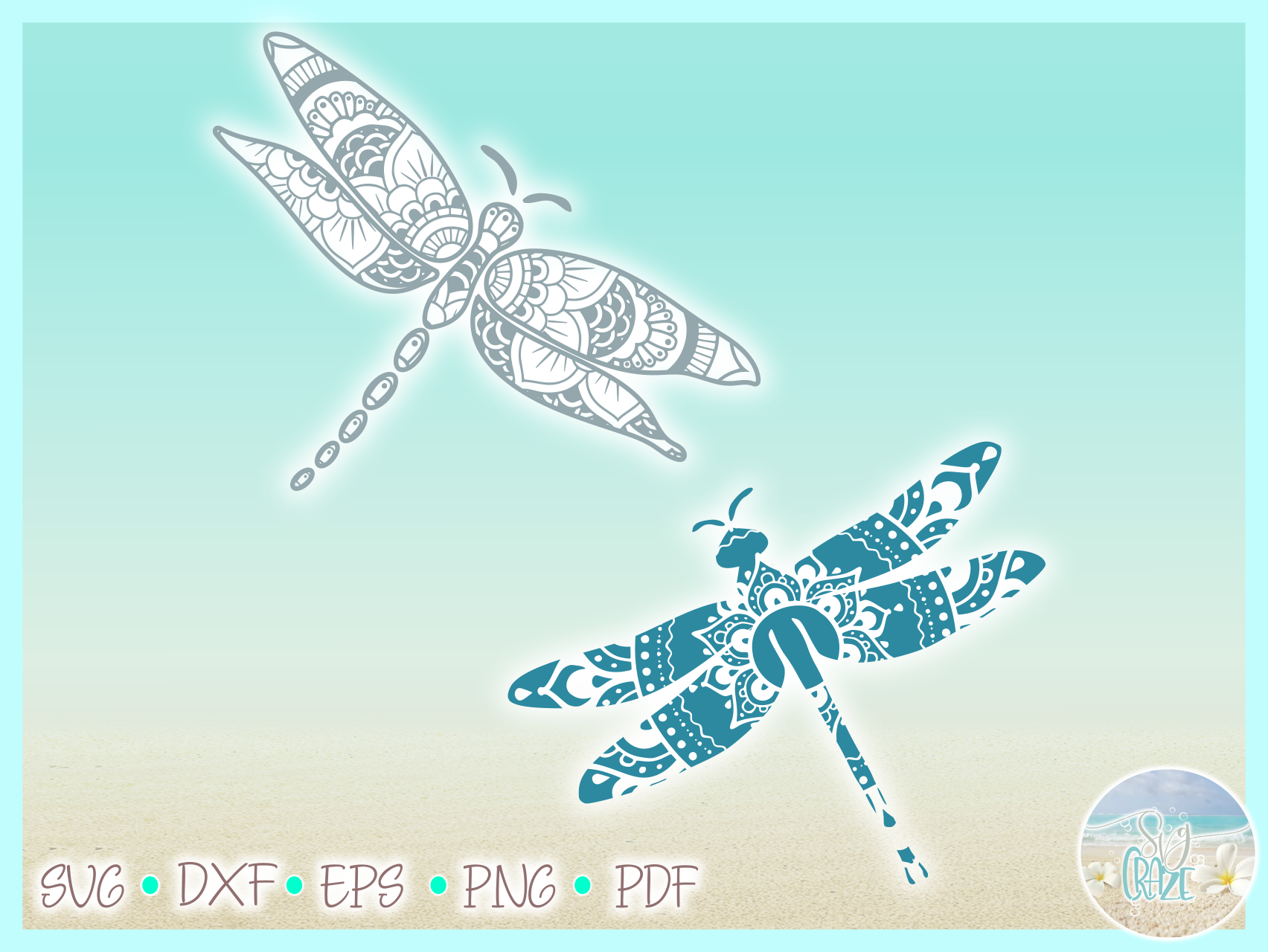 Download Dragonfly Mandala Zentangle SVG Dxf Eps Png PDF files ...