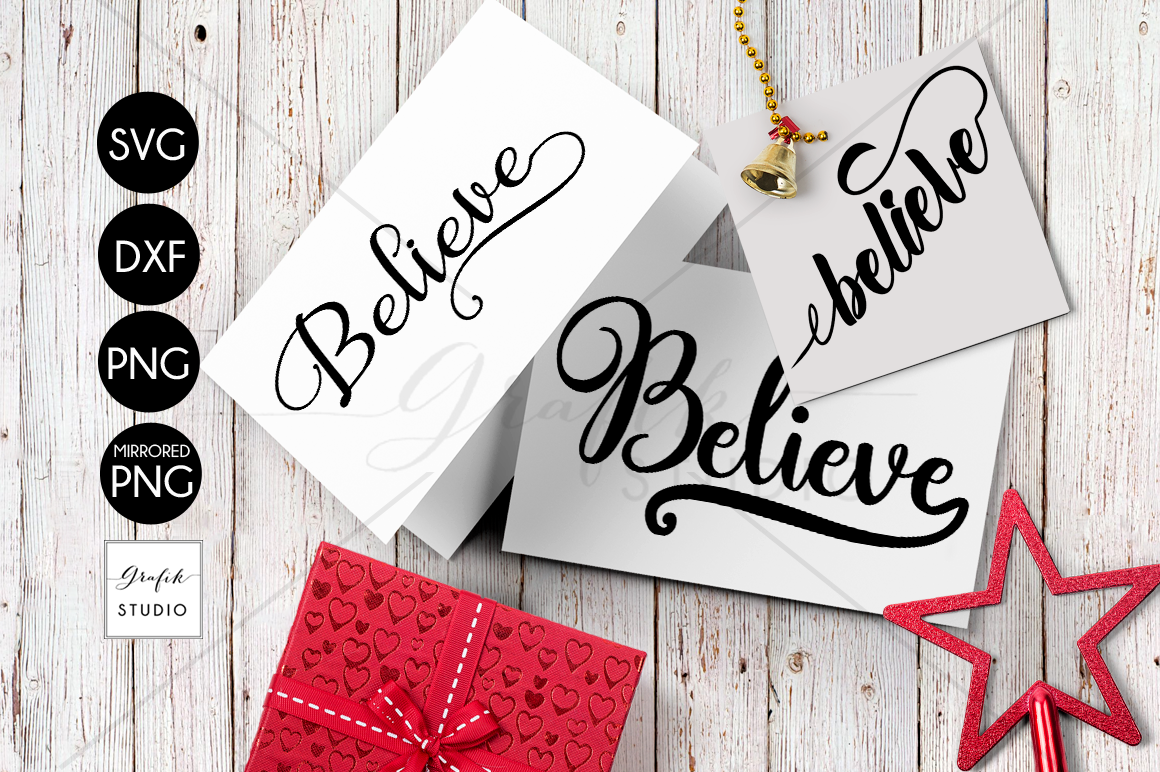 3 Believe Christmas holiday SVG Files, SVG CUT files, CUT ...