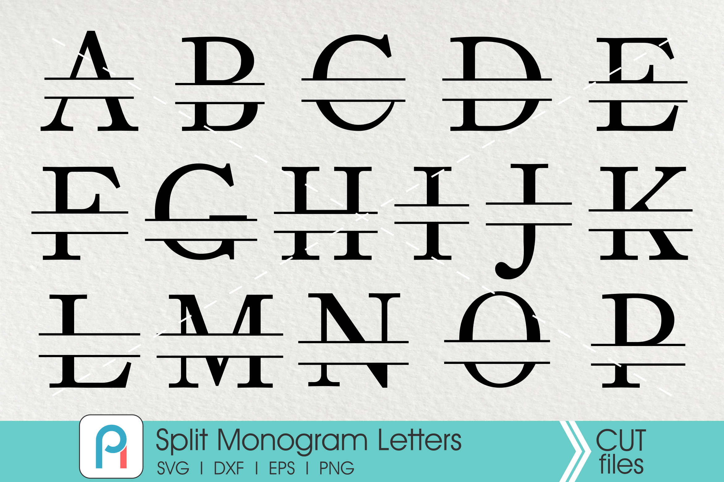 Split Letter Monogram Svg, Aplhabet Monogram Svg, Letter ...