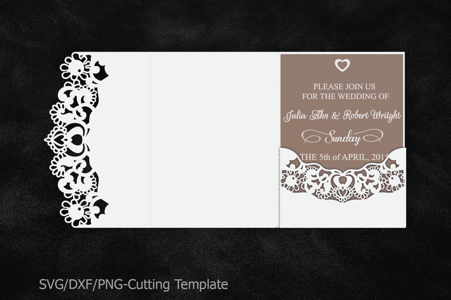 lace wedding invitation template laser cut pocket invitation