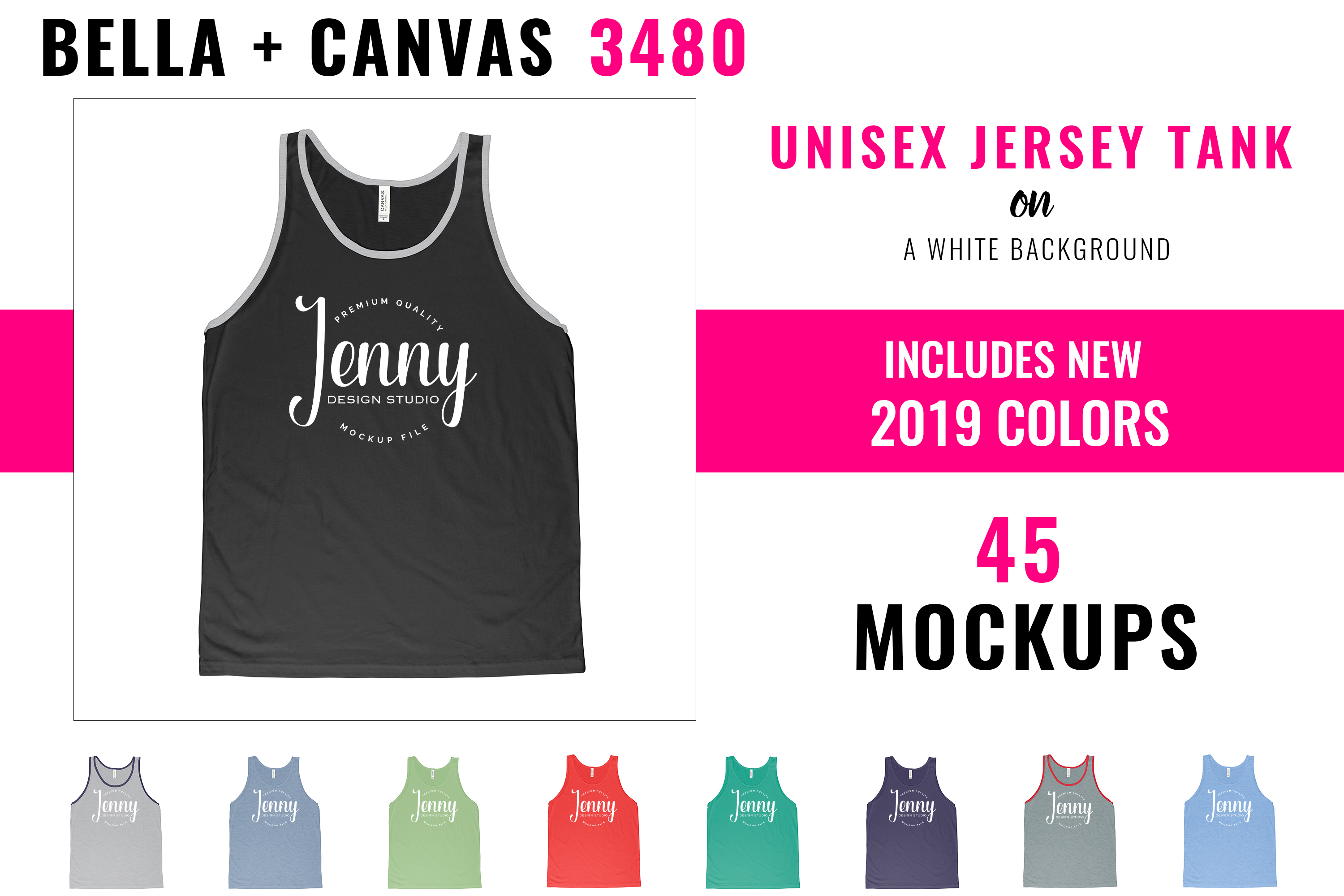 Download Bella Canvas 3480 Mockup Bundle, Unisex Tank Top Mockup