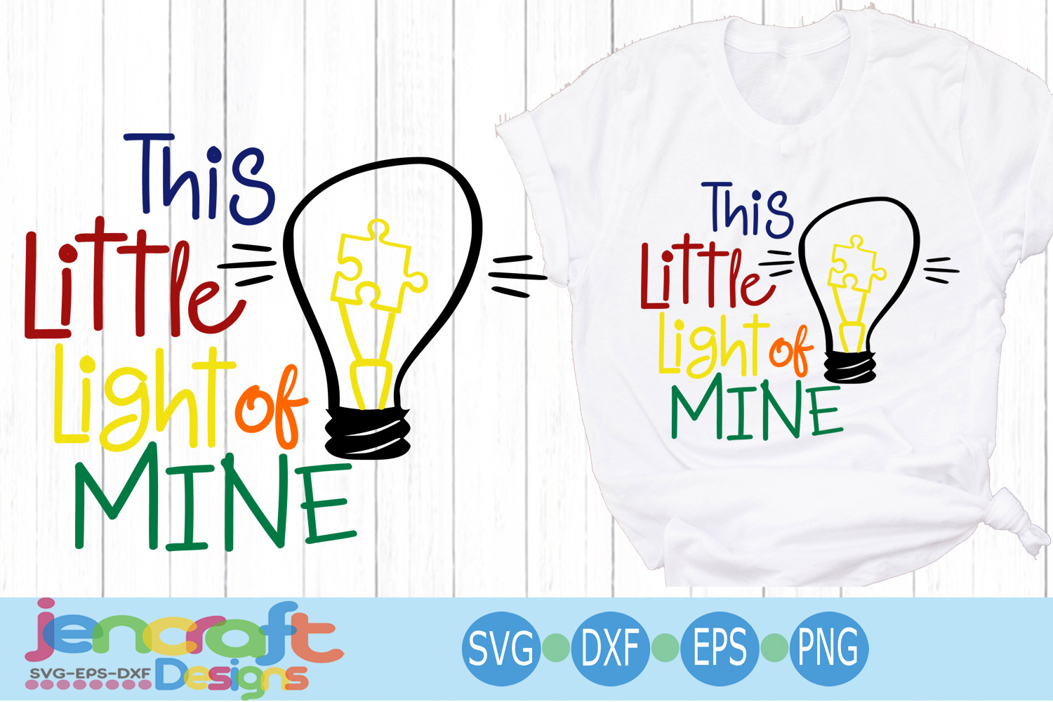 Download Autism Awareness SVG This Little Light Puzzle Light Bulb ...