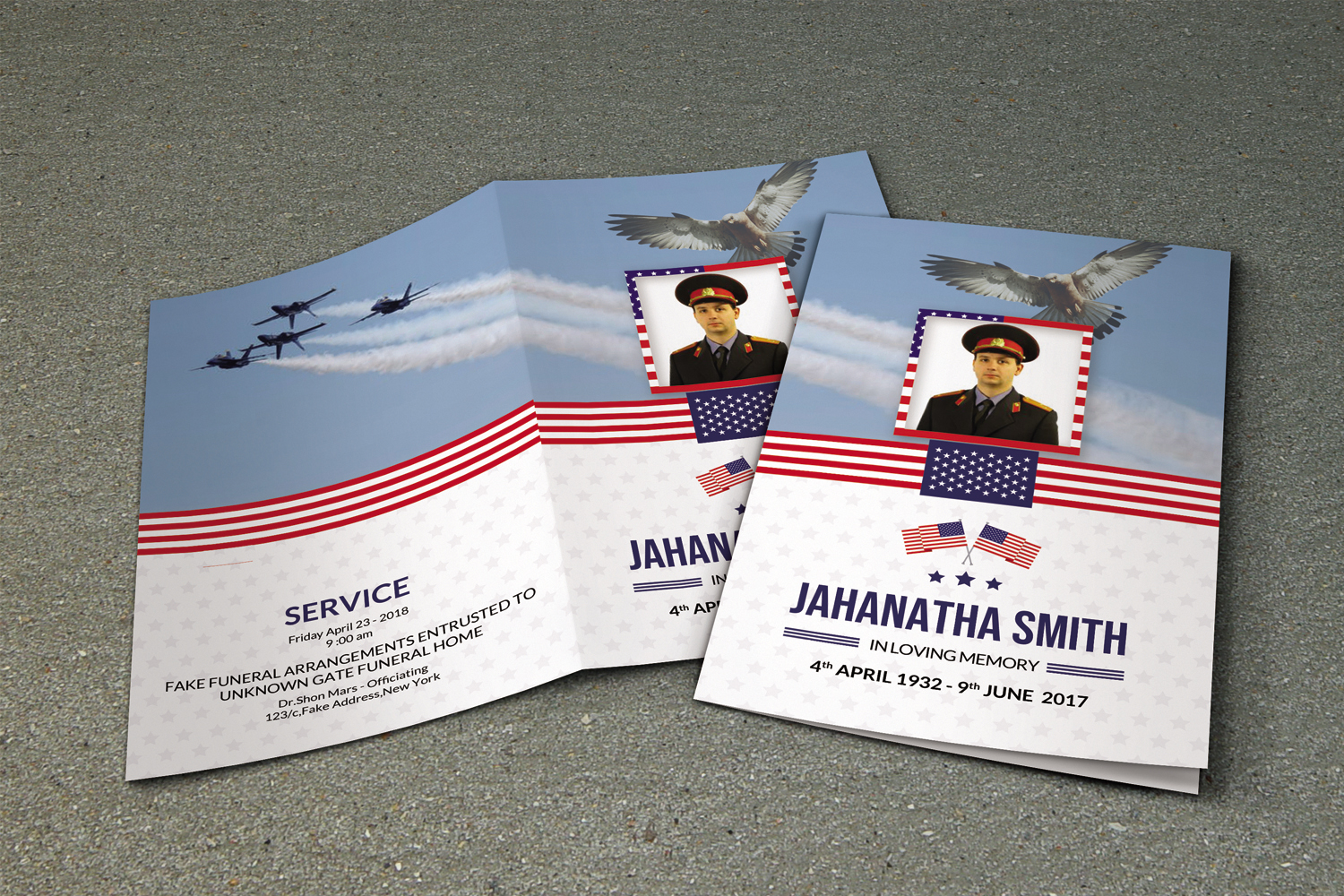 Funeral Program Template For Military Army (413949) Brochures