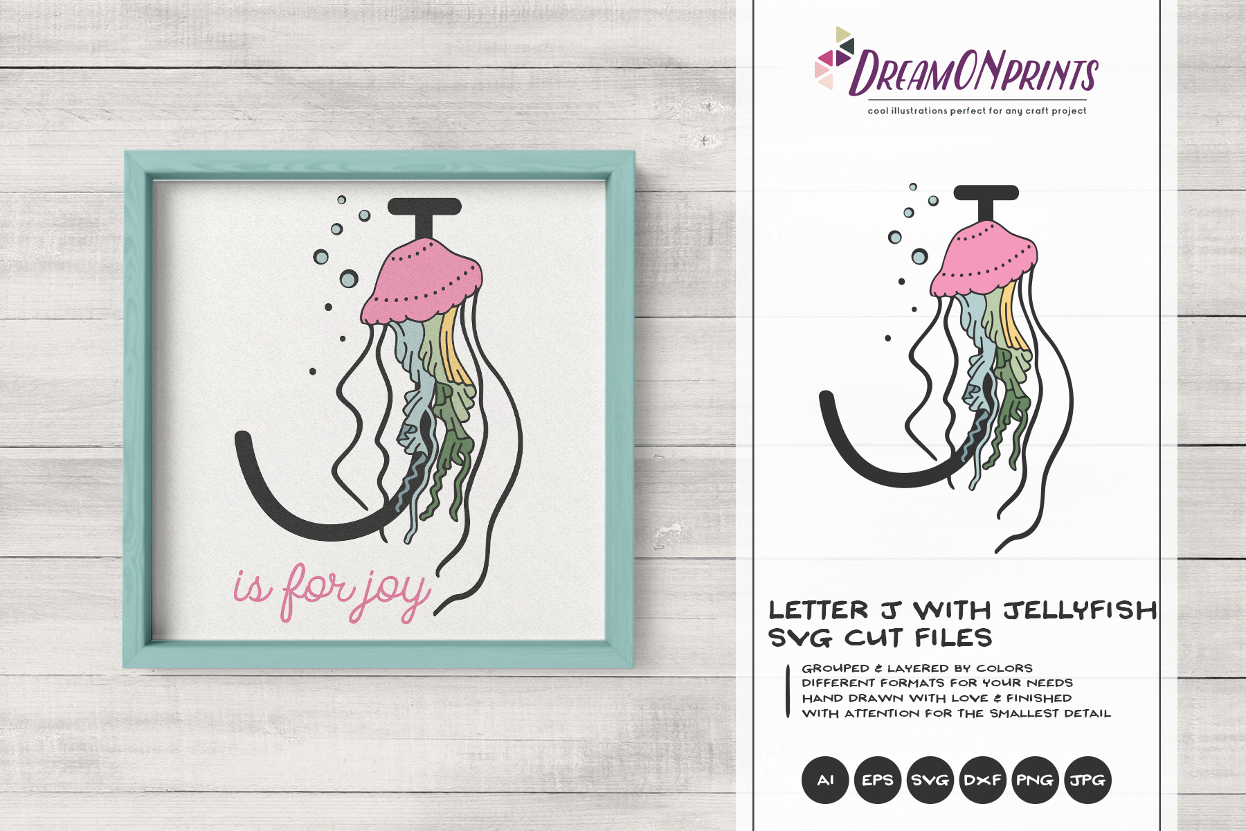 Download Jellyfish SVG | Monogram Letter J SVG Cut File (252823) | Cut Files | Design Bundles