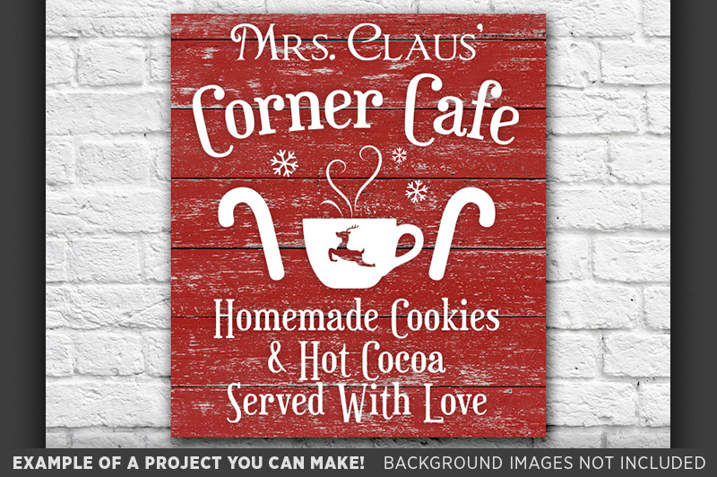 Download Mrs Claus Corner Cafe SVG - Old Fashioned Christmas Poster ...