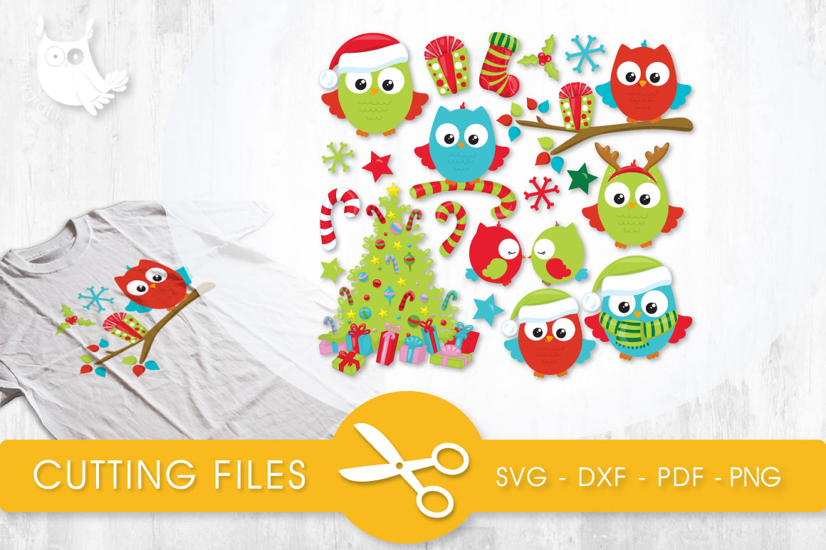 Download Christmas Tree Owls cutting files svg, dxf, pdf, eps ...