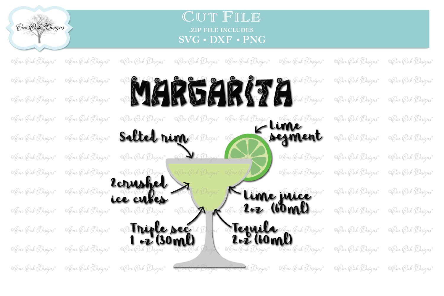 Margarita Recipe SVG DXF PNG