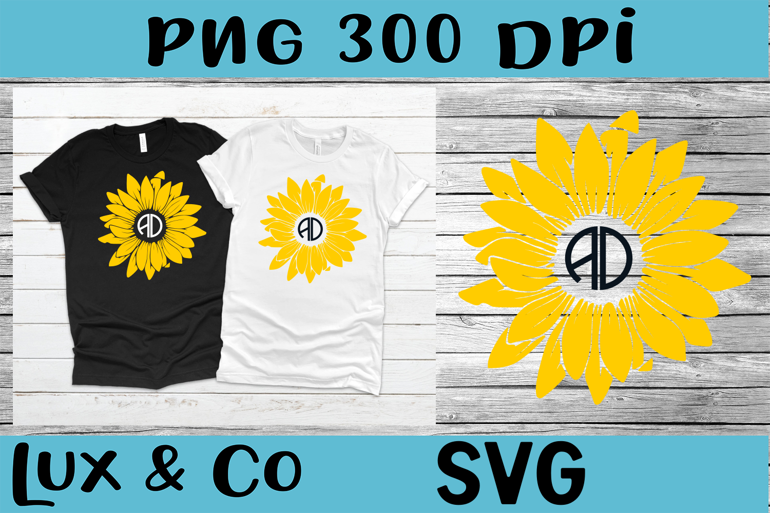 Download Sunflower Monogram SVG PNG