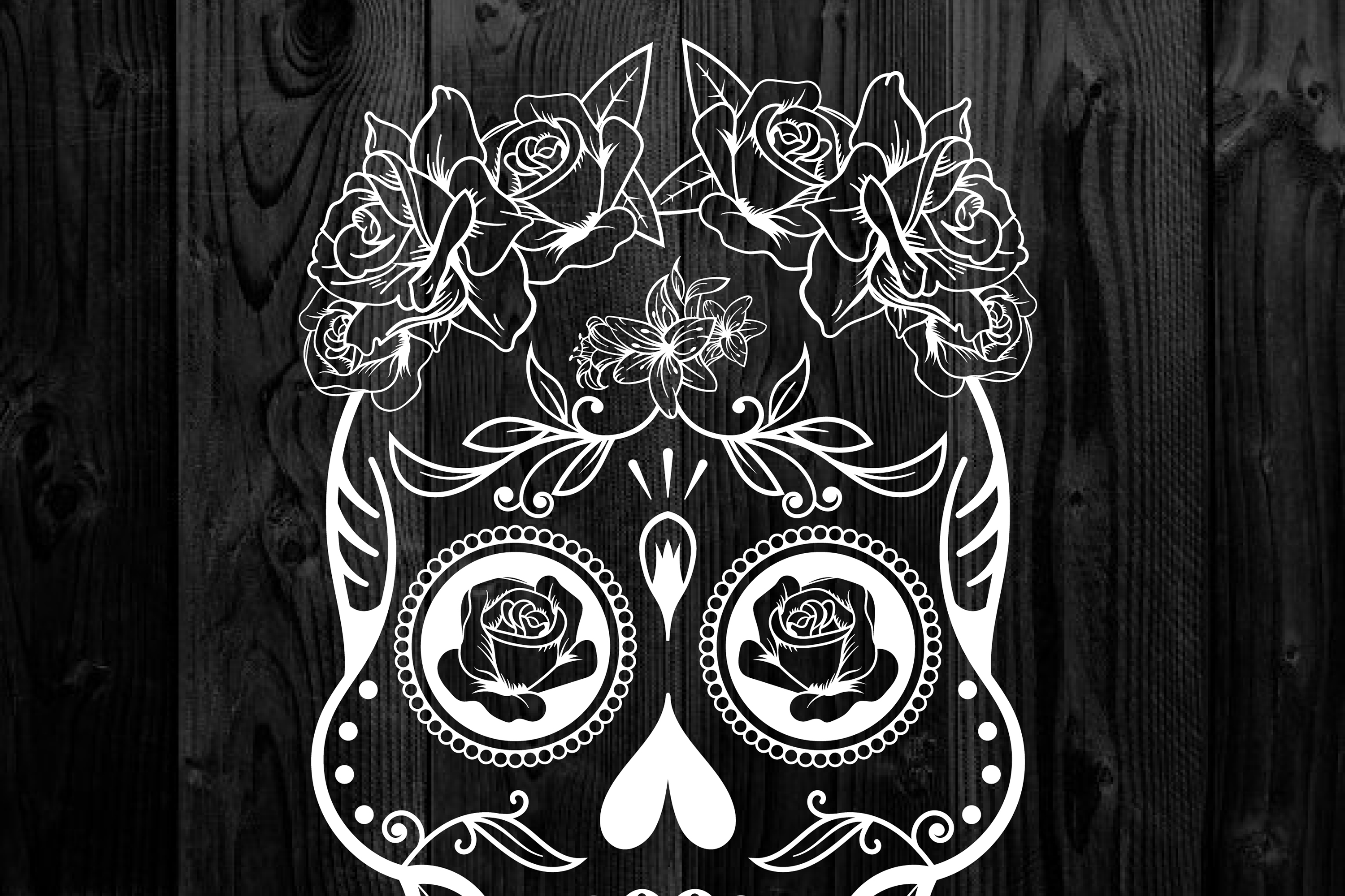 Sugar Skull Silhouette SVG