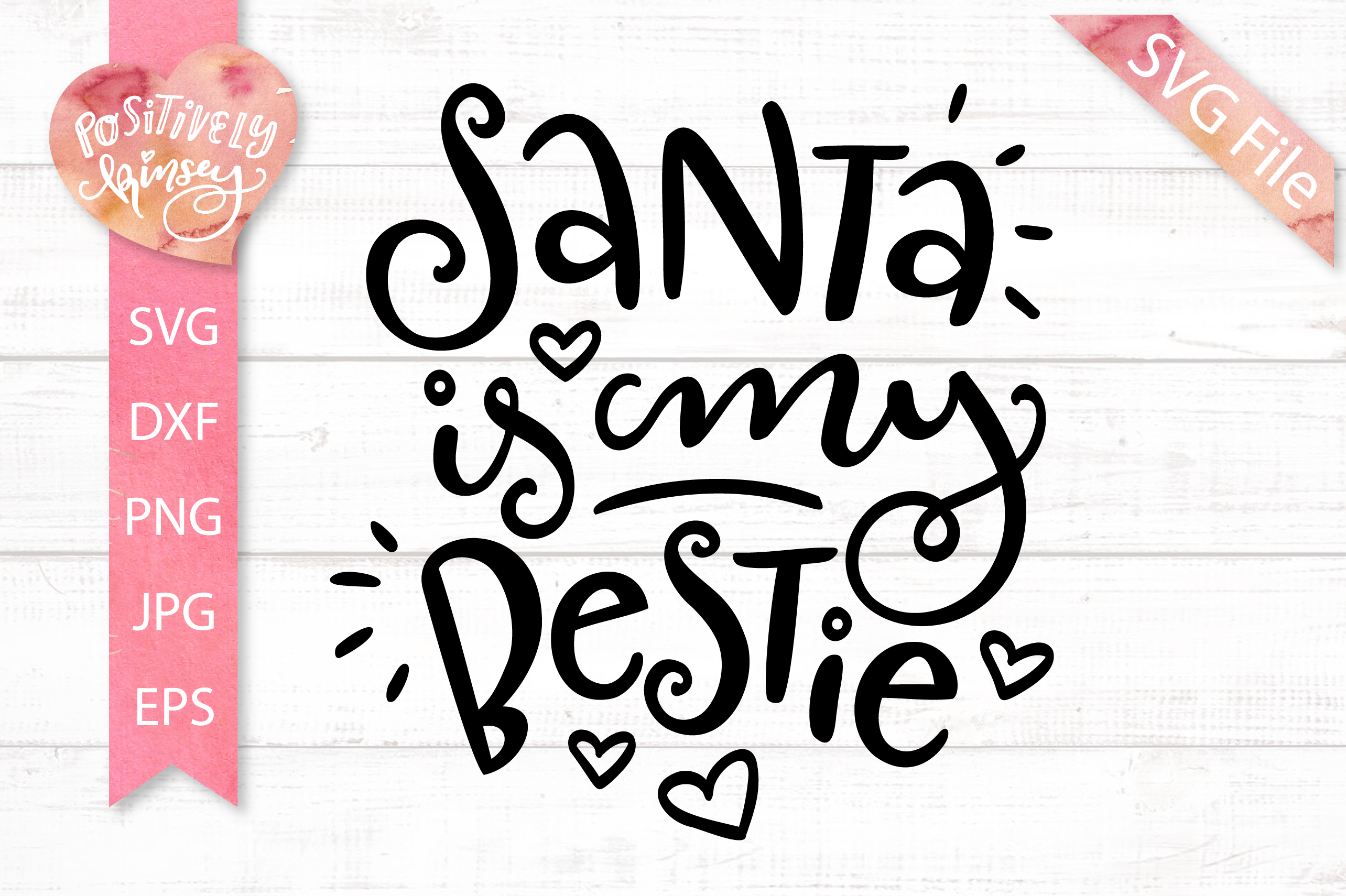 Kids Christmas SVG, Santa is My Bestie, Cute SVG Cut File (405011