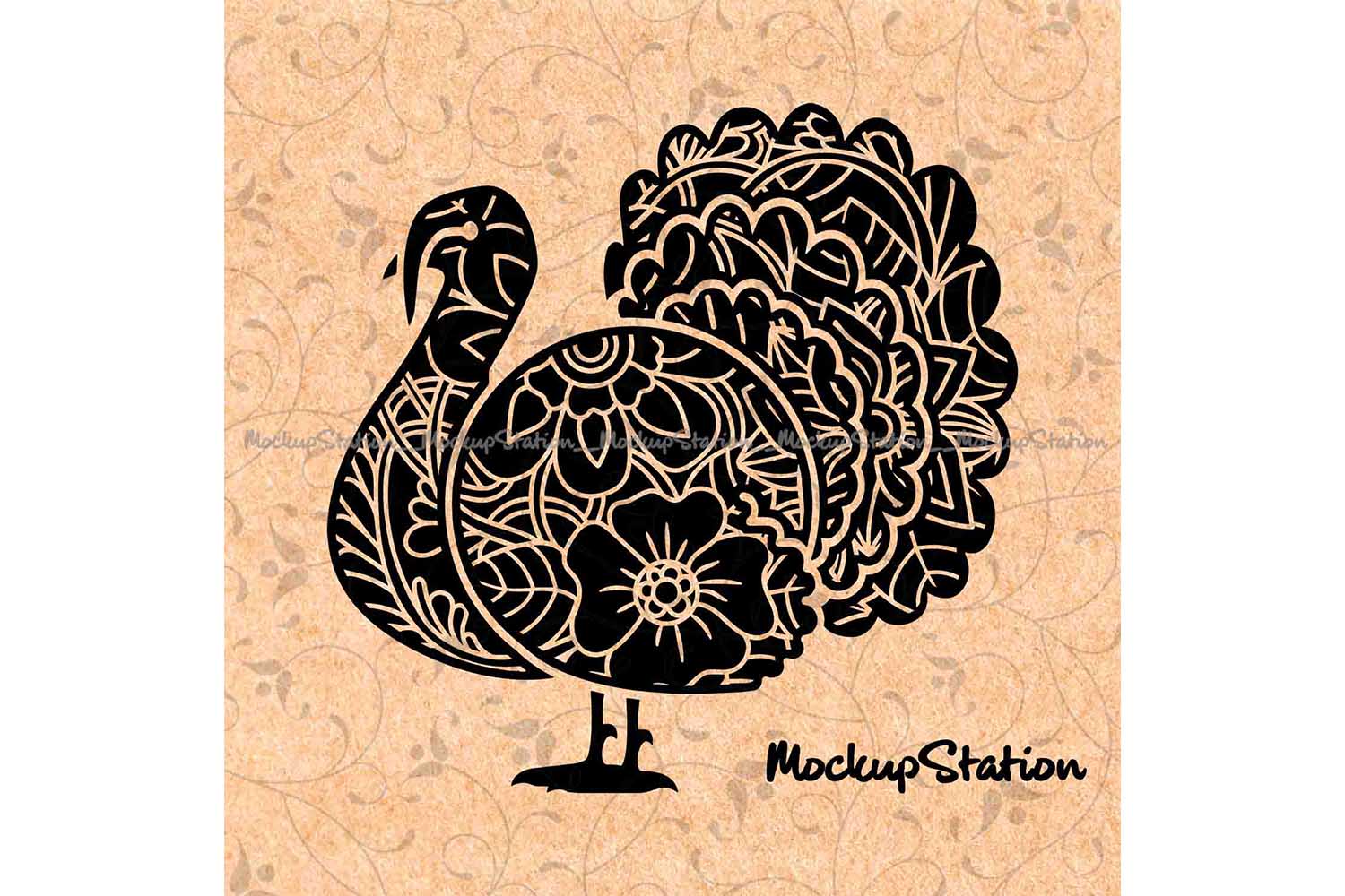 Turkey Floral Mandala SVG, Thanksgiving Fall Decor PNG