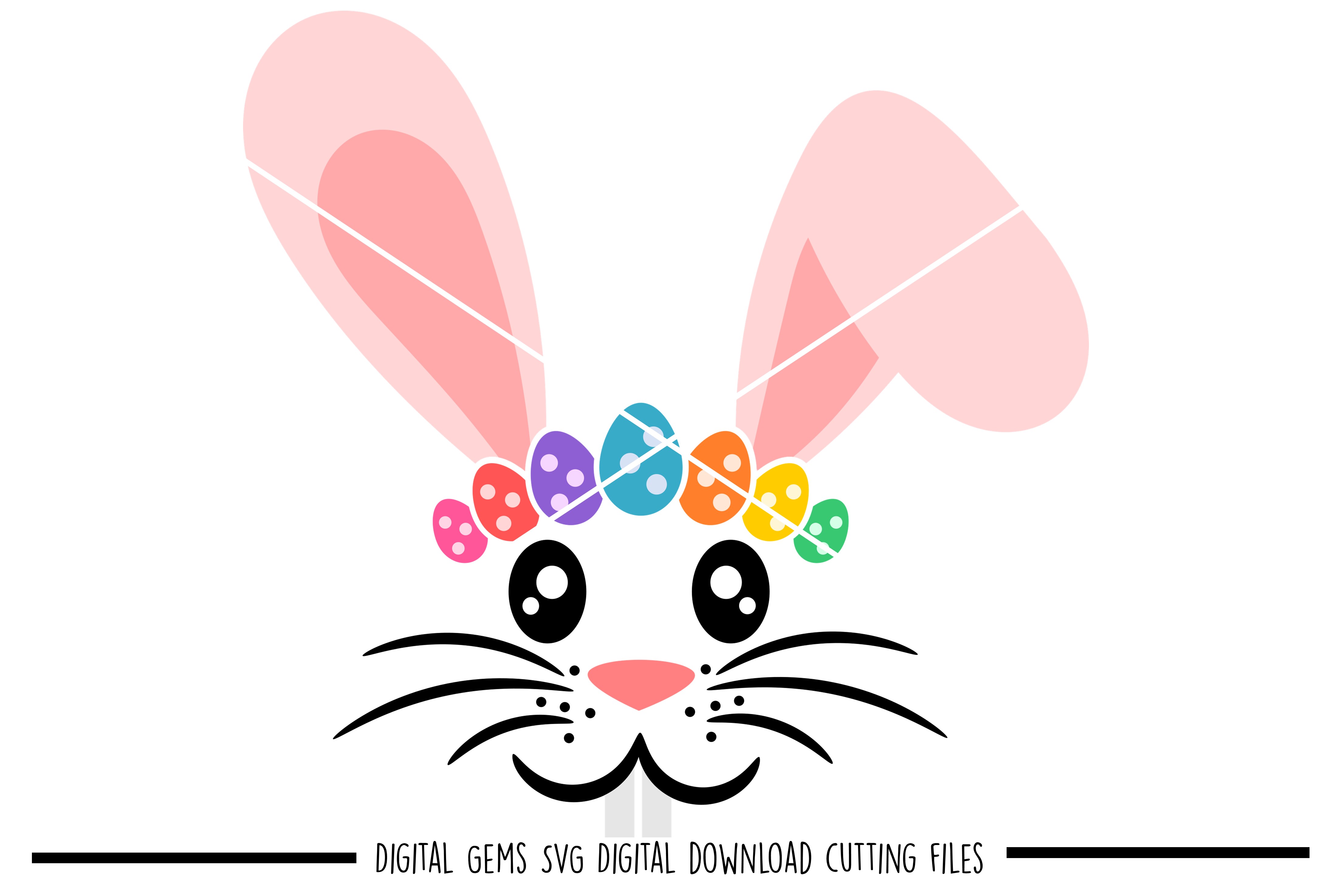 Easter Bunny face SVG / DXF / EPS / PNG files