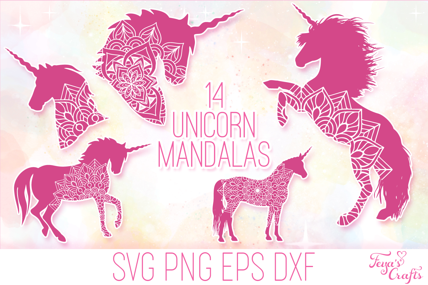Unicorn Mandala SVG Cut Files Pack (242184) | Cut Files | Design Bundles