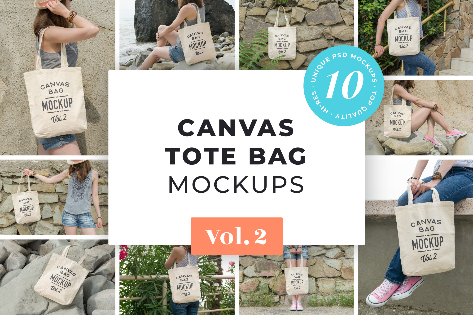 Download Canvas Tote Bag Mockups Pack Vol.2 (104602) | Mock Ups ...