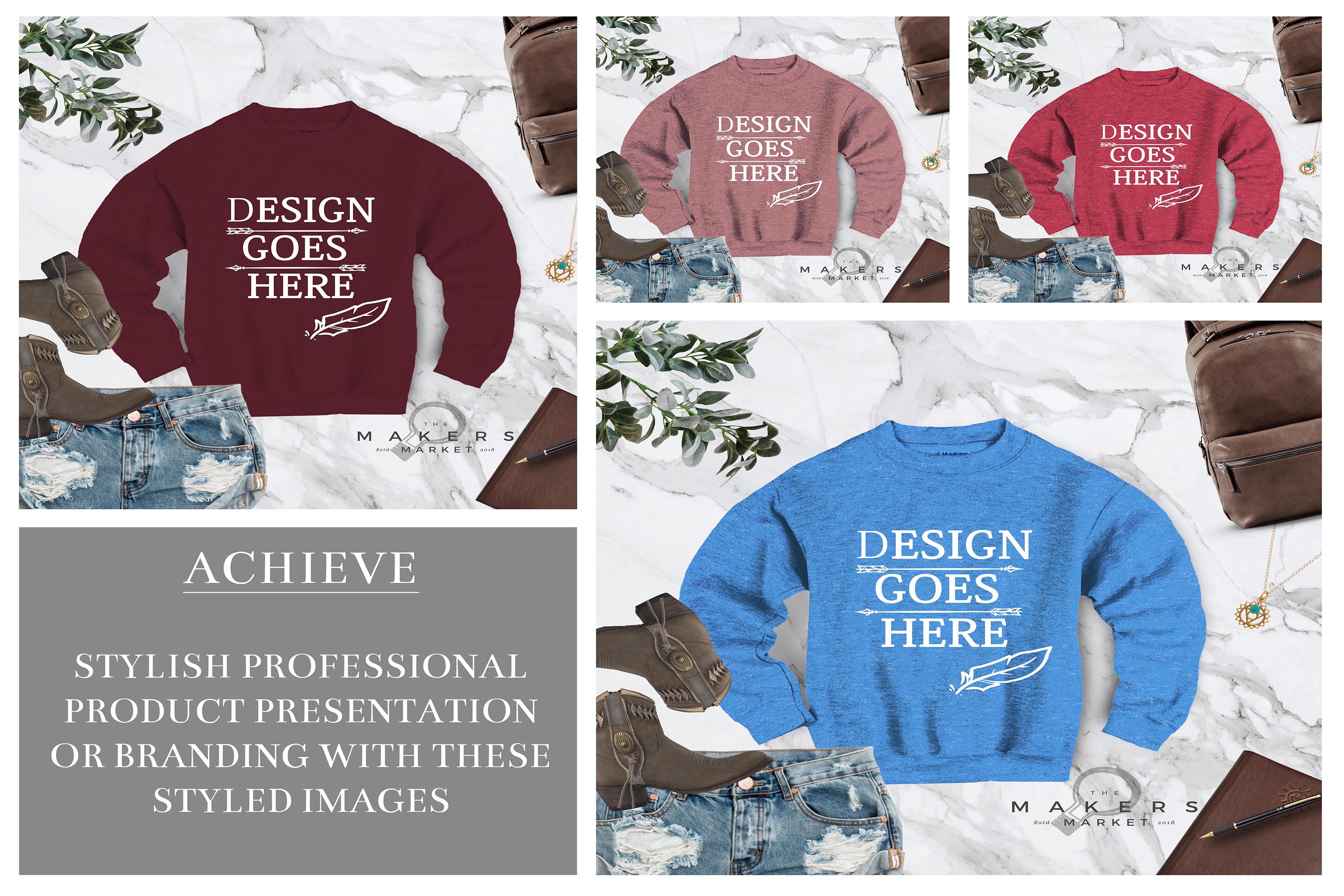 Download Crew Neck Mock-up/Sweatshirt Download/ Gildan 18000 ...