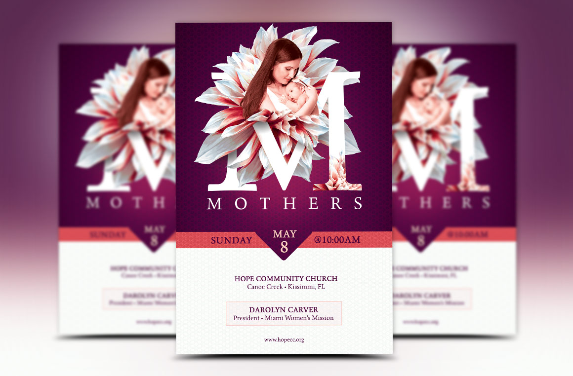 Mothers Day Church Flyer Template (17386) | Flyers | Design Bundles