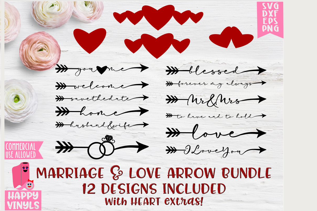 Download Marriage & Love Word Arrows - A Wedding and Love SVG Bundle