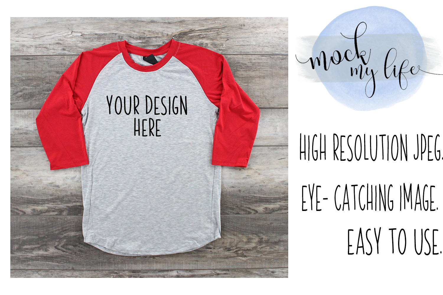Mockup EG Pro Red Baseball Raglan / Baseball Tee Mock up