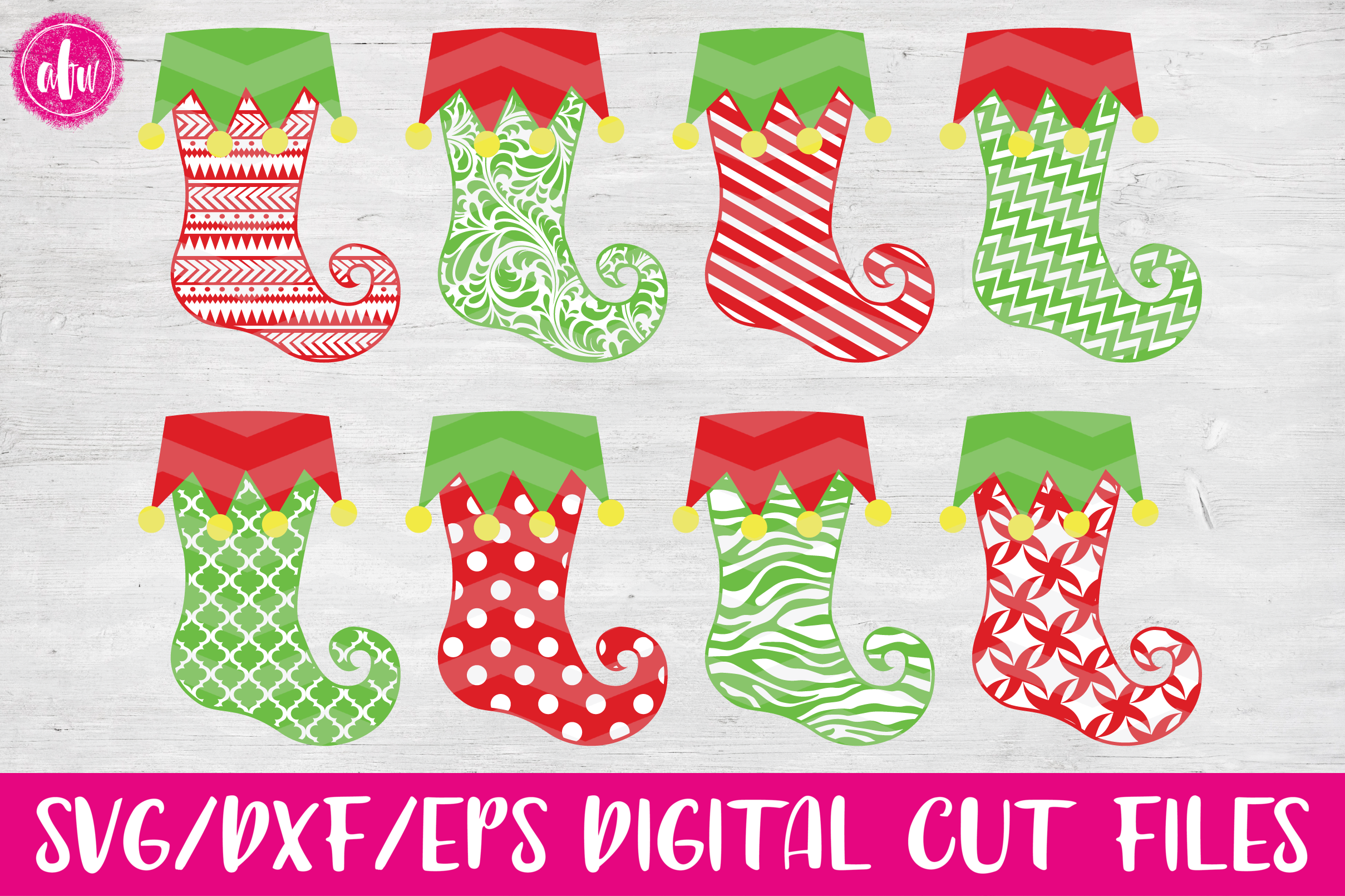 Christmas Stockings - SVG, DXF, EPS Cut File