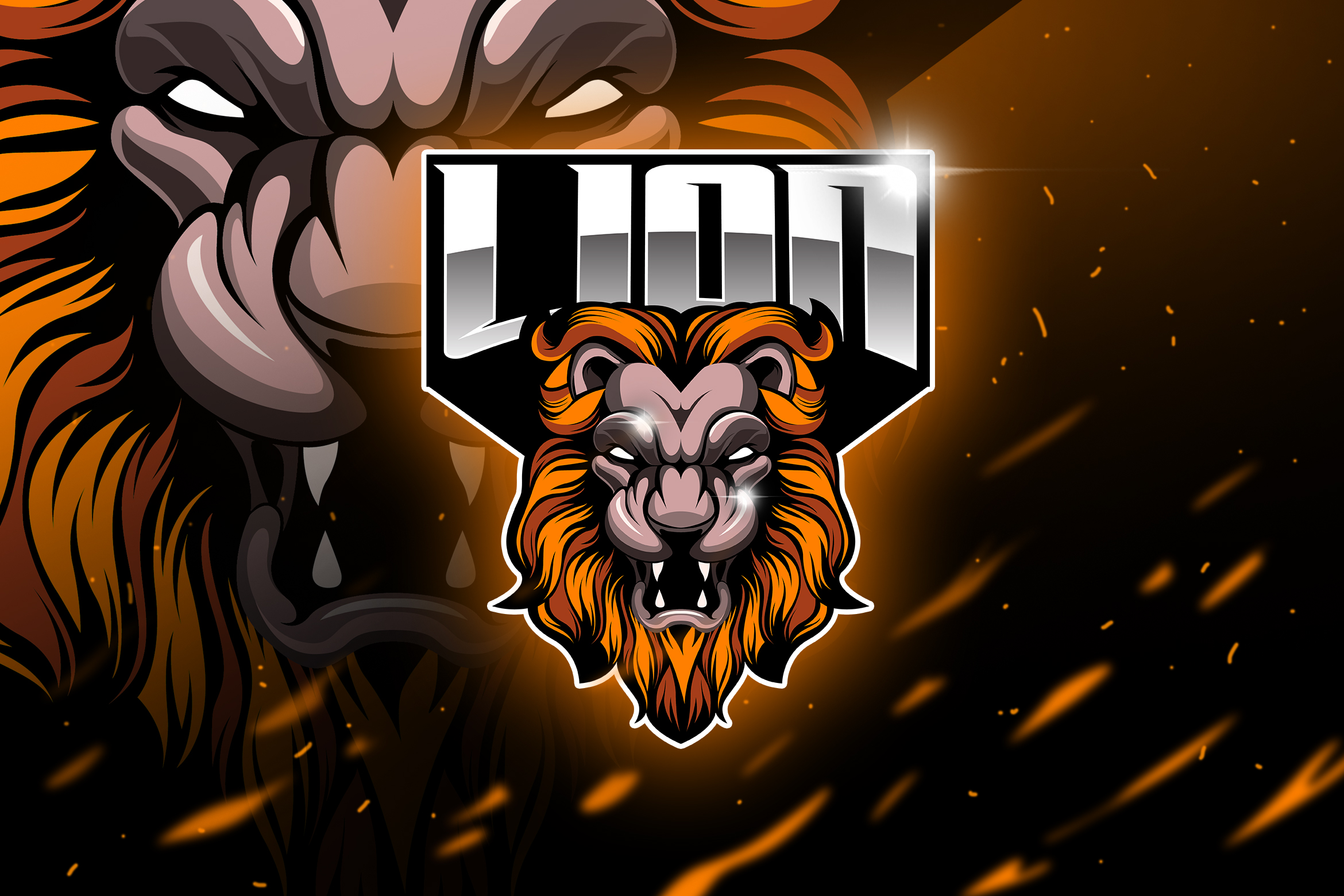 Lion - Mascot & Logo Esport (321397) | Logos | Design Bundles
