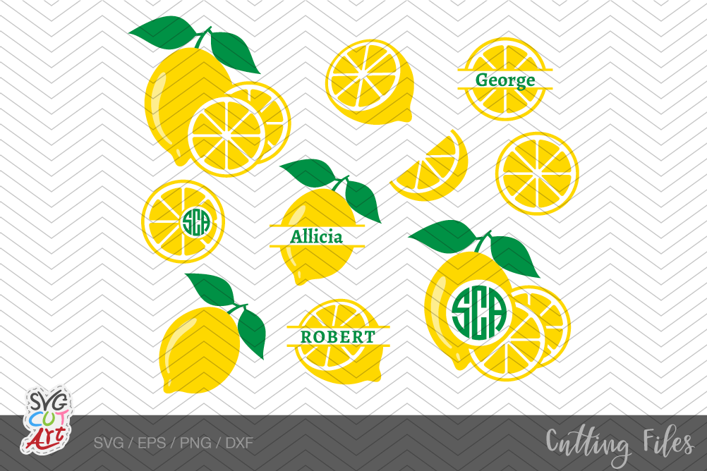 Lemon SVG, Lemon Monogram, Lemonade, fruit, summer
