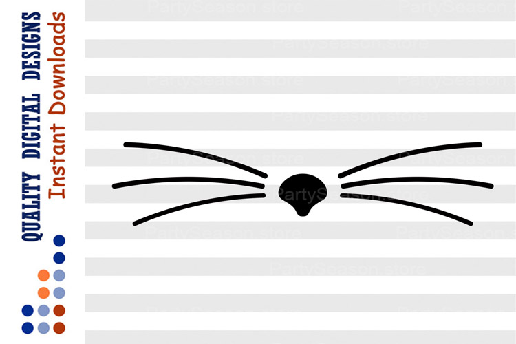 Kitty Svg Files Cat Whiskers SVG for Silhouette Cat Cutting