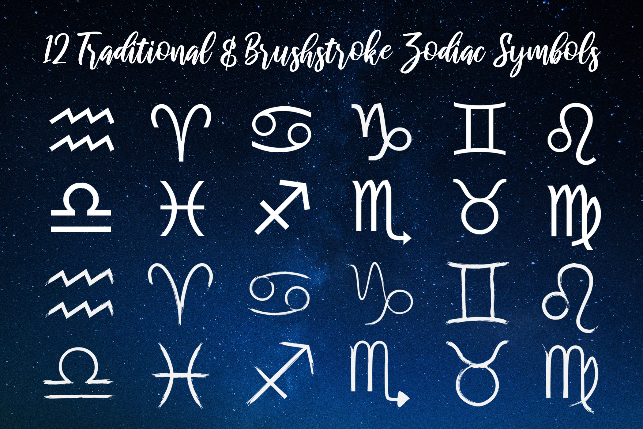 Download Ultimate Astrology Zodiac Bundle! SVG, PNG, 120 Files!