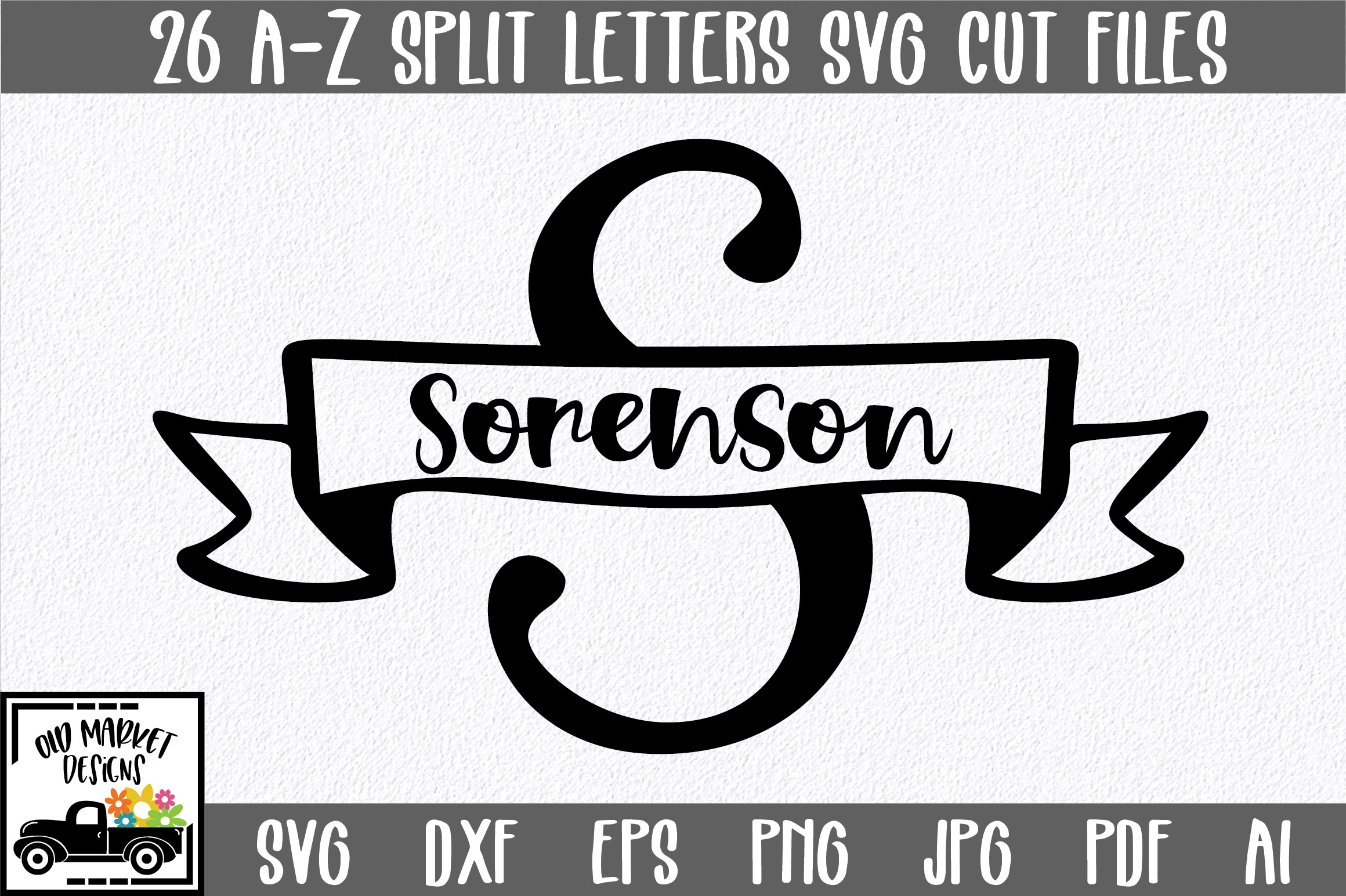 Download Split Letter Alphabet A-Z SVG Cut Files