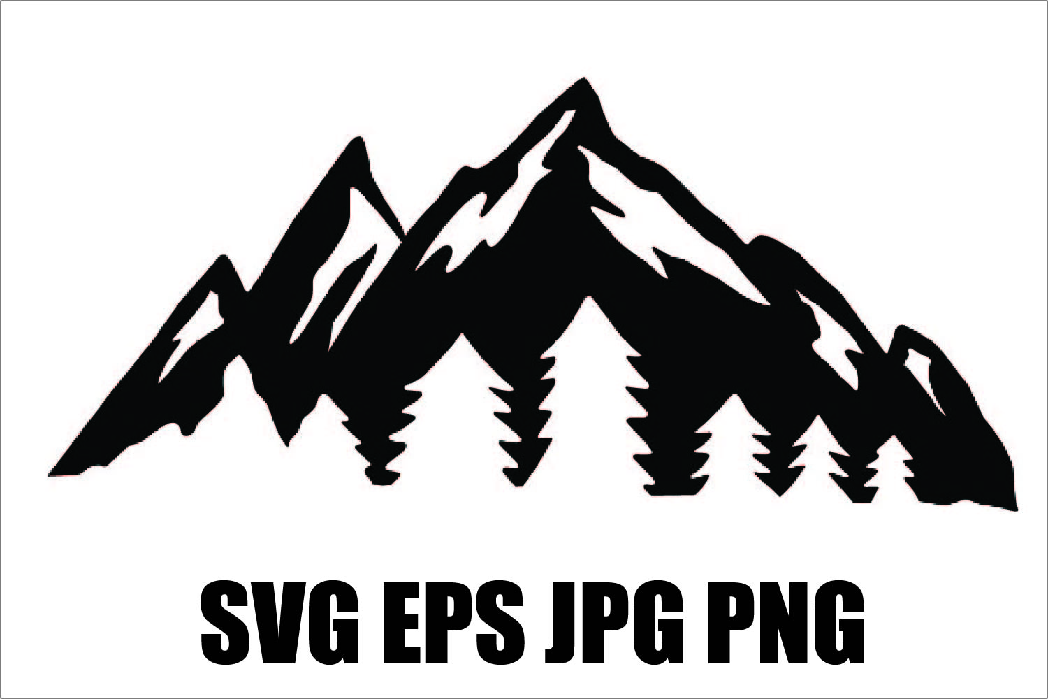 Mountains Pine Tree - EPS / SVG / JPG / PNG - Hand Drawing (291080