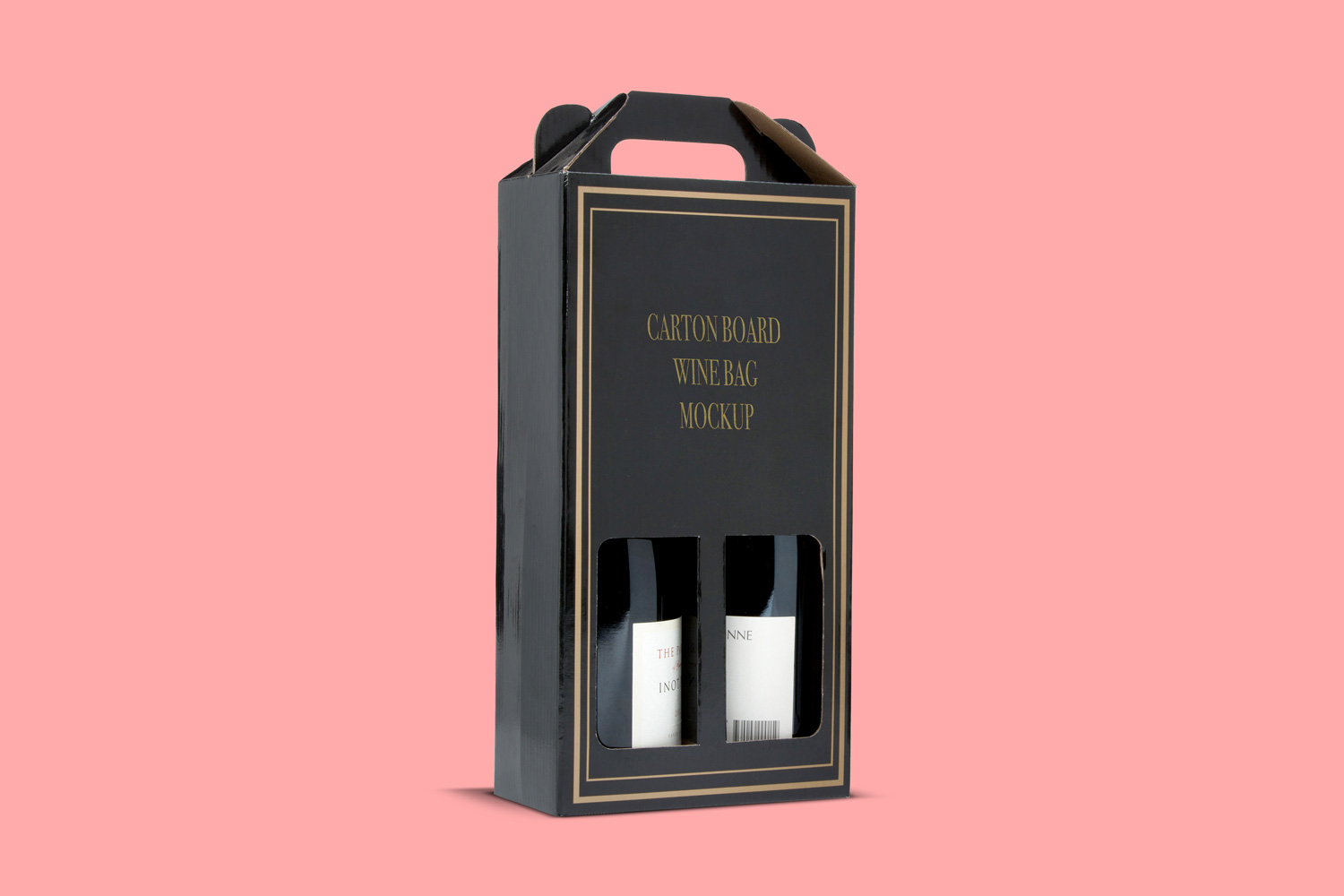 Download Carton Wine Bag Packaging Mockup