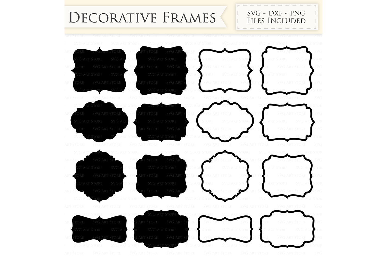 Decorative Frames SVG Files - Frame Outline, Swirl Frame monogram svg