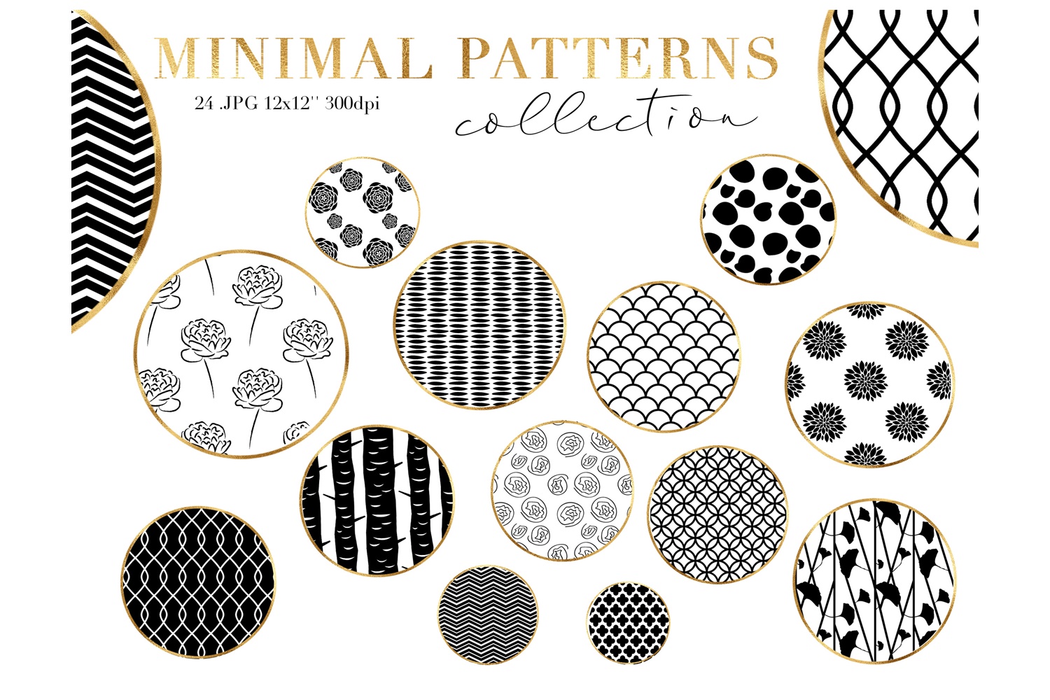 Minimal Black and White Seamless Pattern