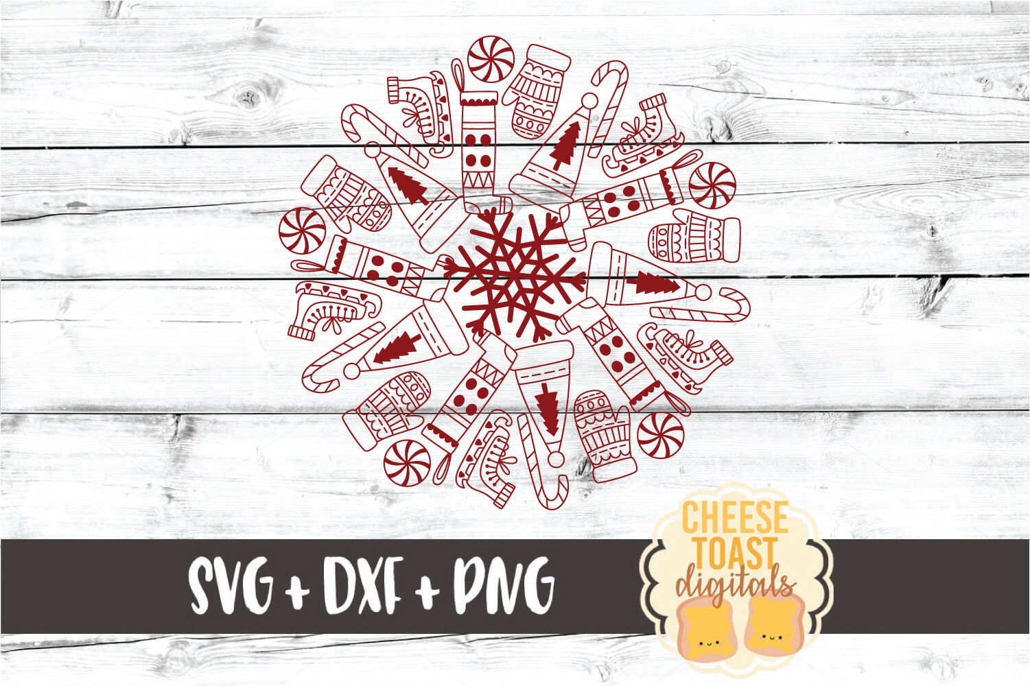 Download Christmas Fun Mandala - Holiday Mandala SVG PNG DXF Files