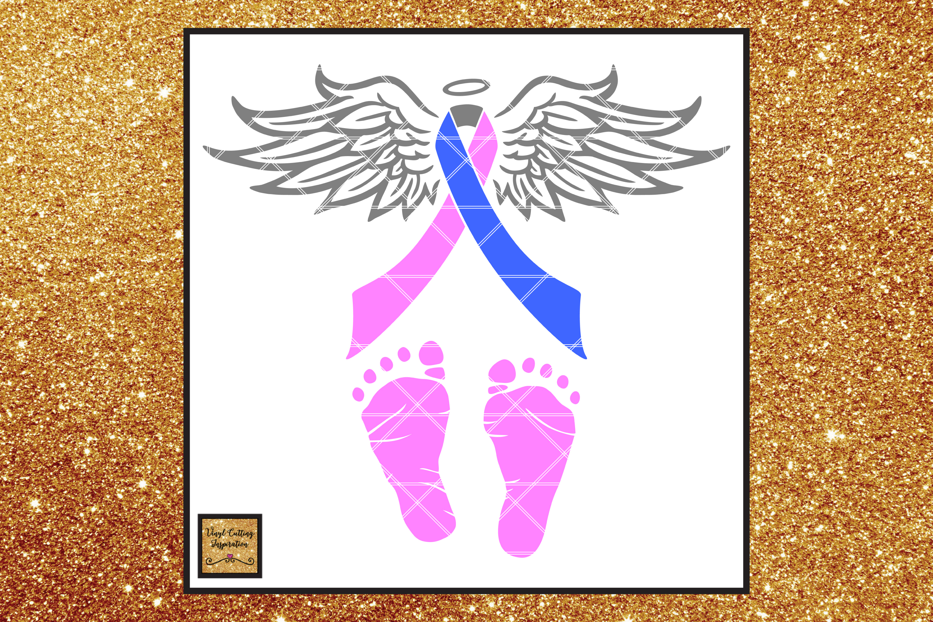 Download Pregnancy, Infant & Child Loss Awareness Ribbon Angel SVG (146149) | SVGs | Design Bundles