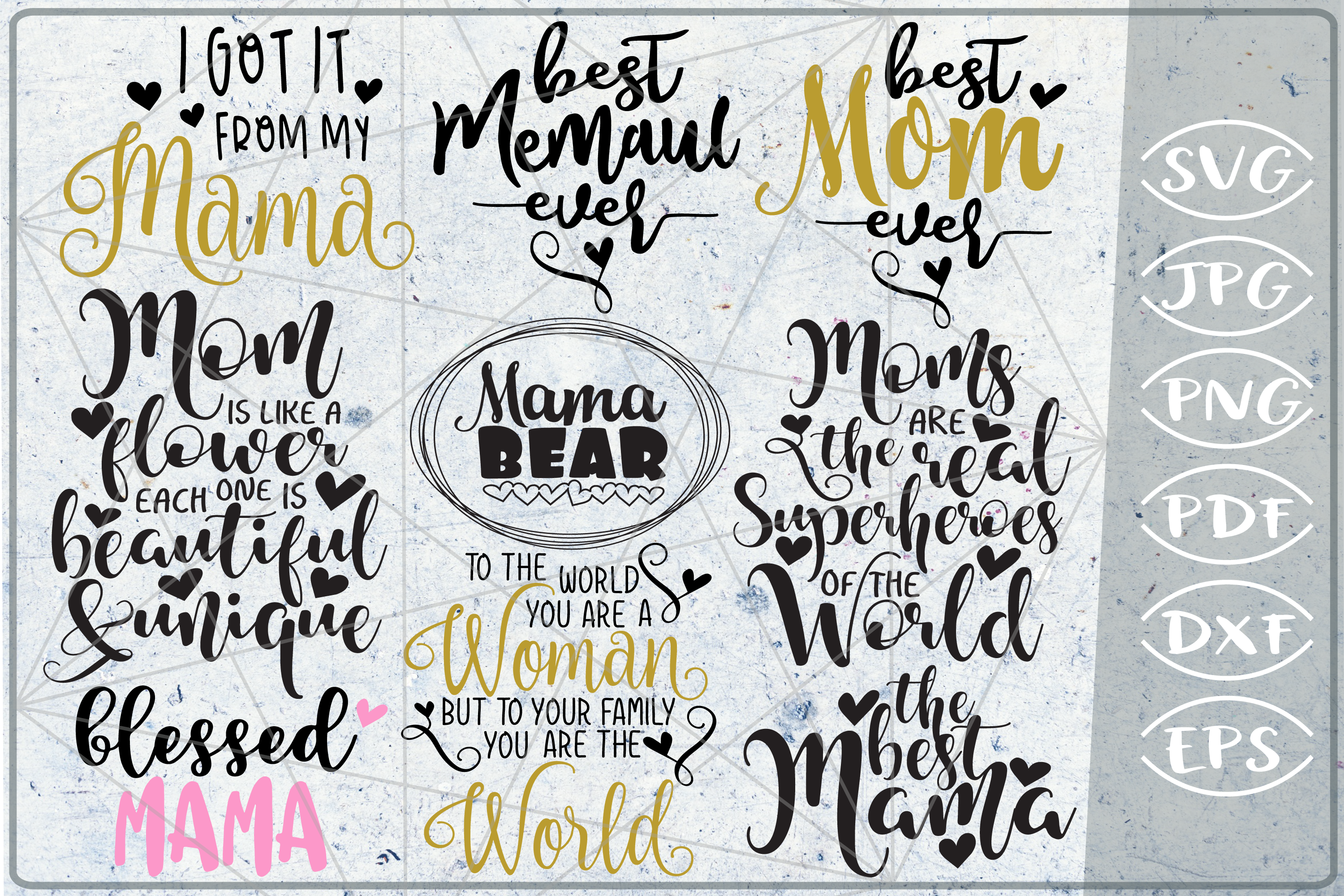 Download Mother's Day Bundle of 15 SVG Cutting Files (247577) | Cut Files | Design Bundles