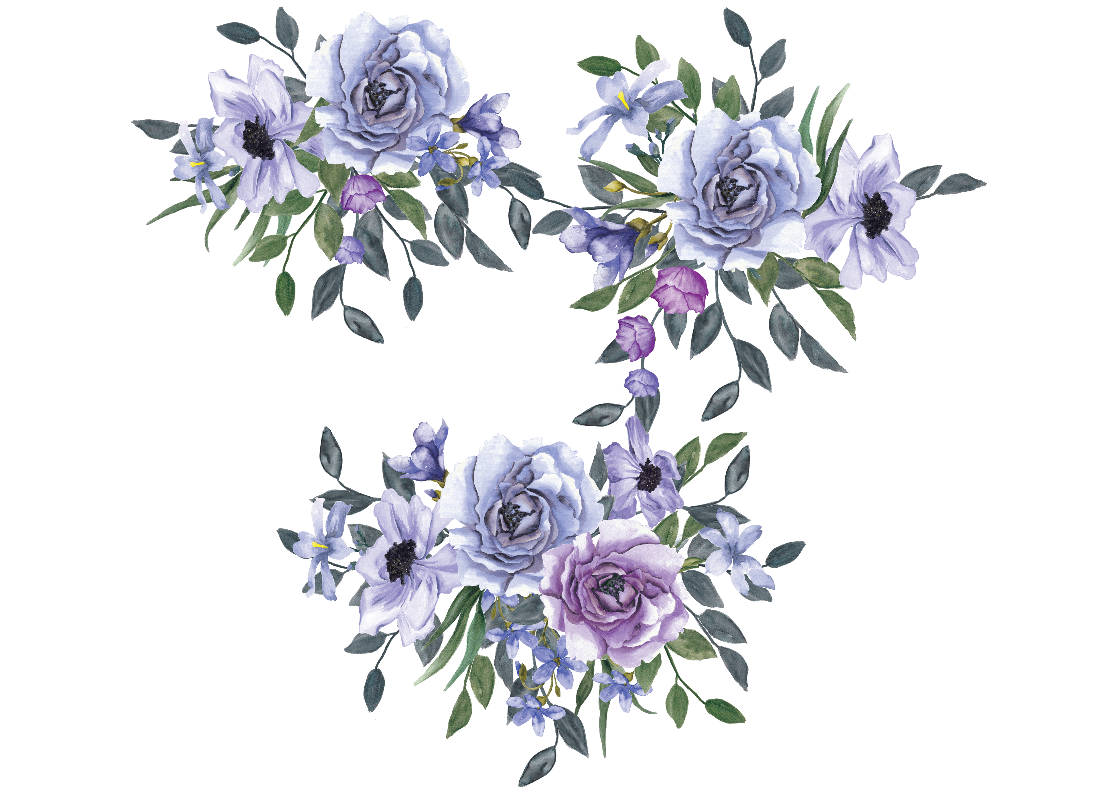 Download Violet Watercolor Flower Clipart Floral Arrangement Clipart