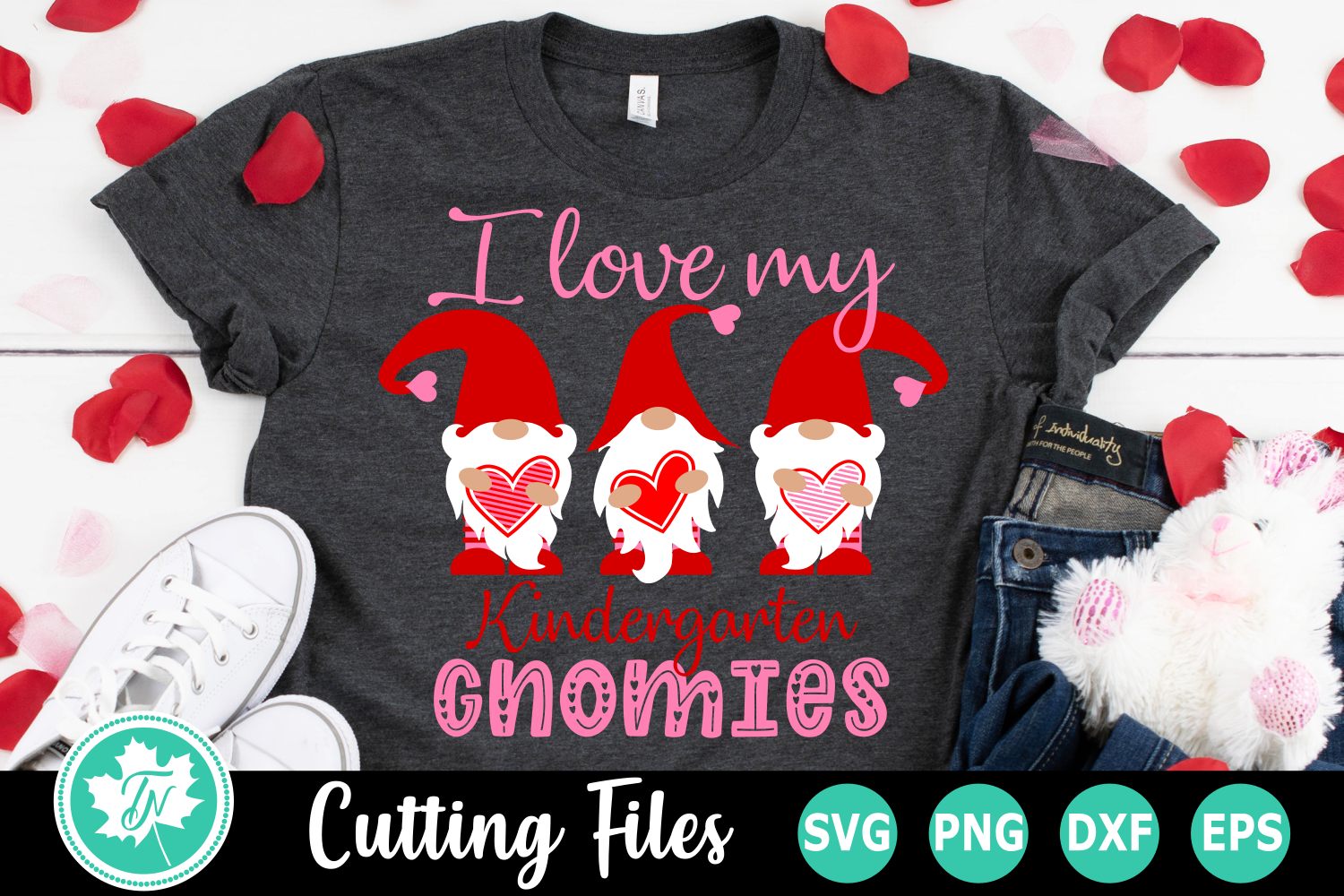 Download I Love my Kindergarten Gnomies - A Valentine's SVG Cut File